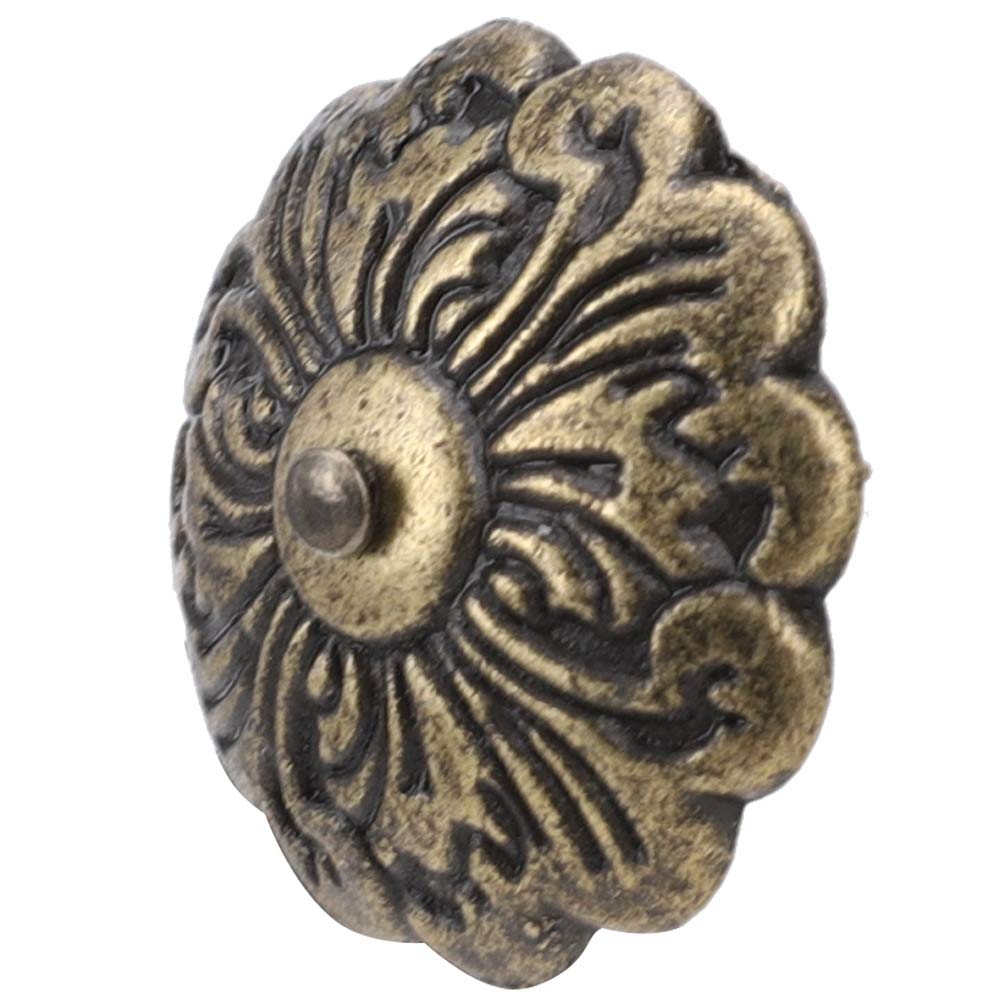 30Pcs Upholstery Nail Retro Flower Shape Cyan Bronze Zinc Alloy Furniture Hardware, Multifunctional Accessory For Home Use