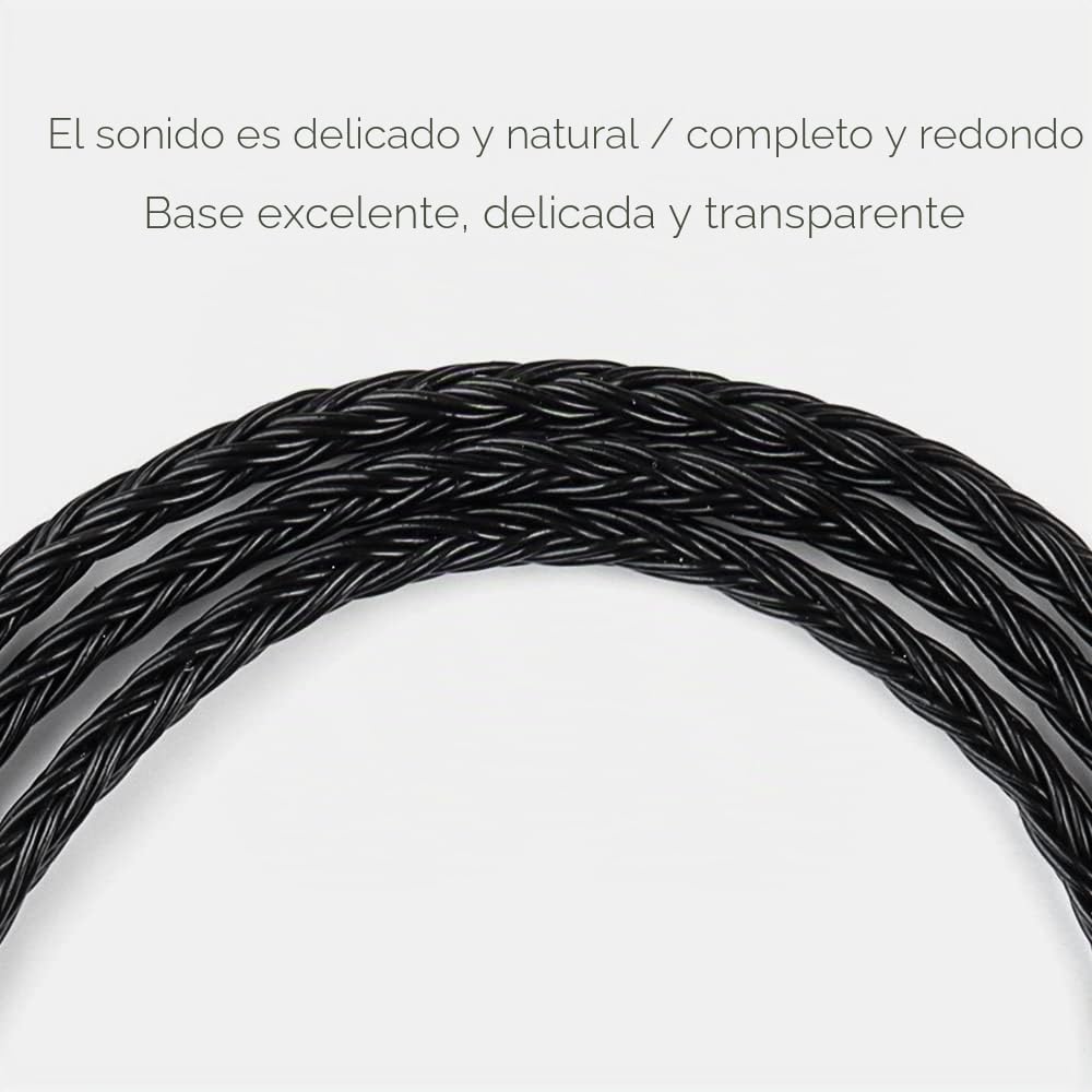 Linsoul QKZ Q1 MAX,Cable de repuesto para auriculares de alta fidelidad de 16 soportes, 352 núcleos, con enchufe intercambiable de 2.5 mm/3.5 mm/4.4 mm para audiófilo (negro, tipo S)