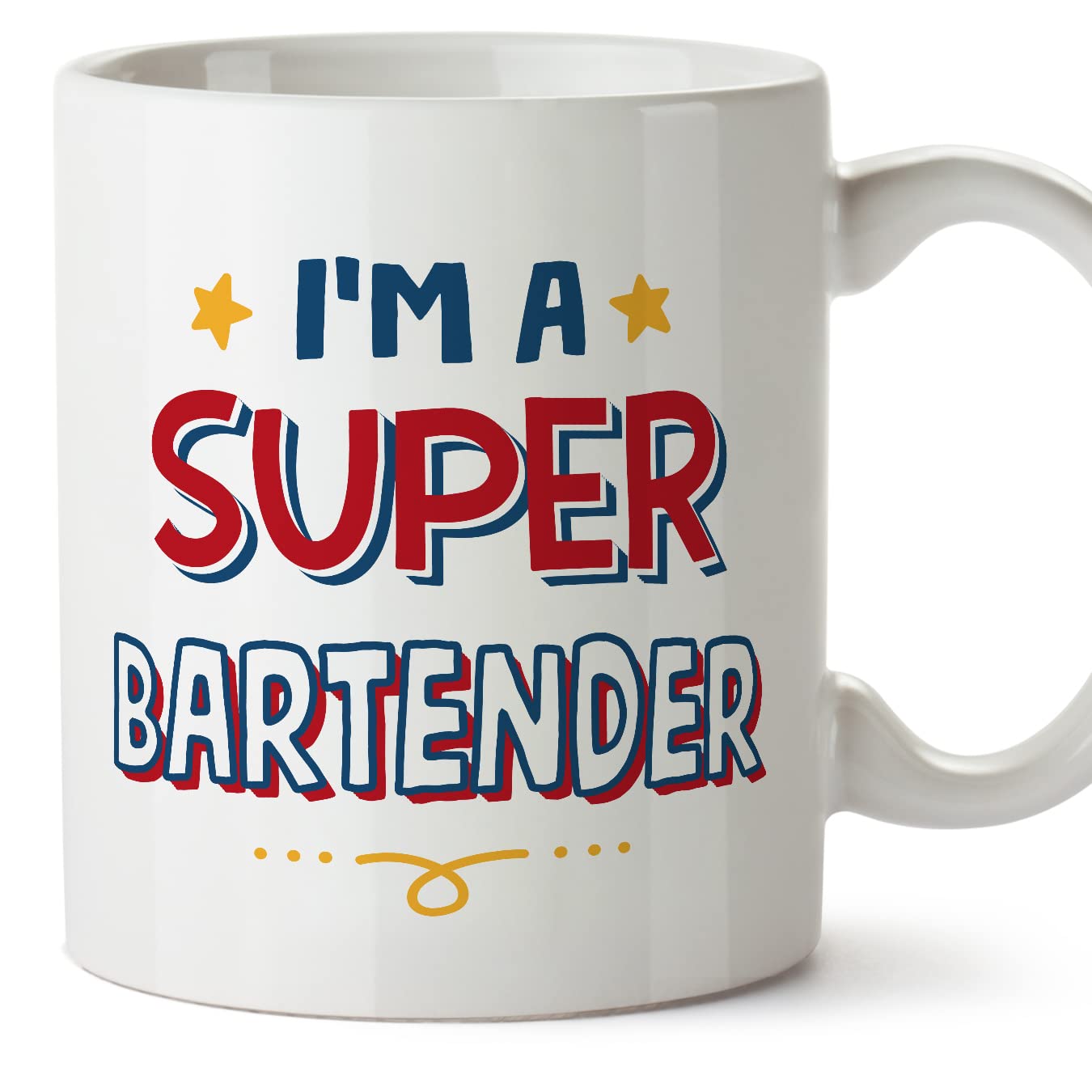 MUGFFINS Bartender Woman Mug - in English - I'm Super - Funny Gift for Colleagues - Ceramic 11oz Mug