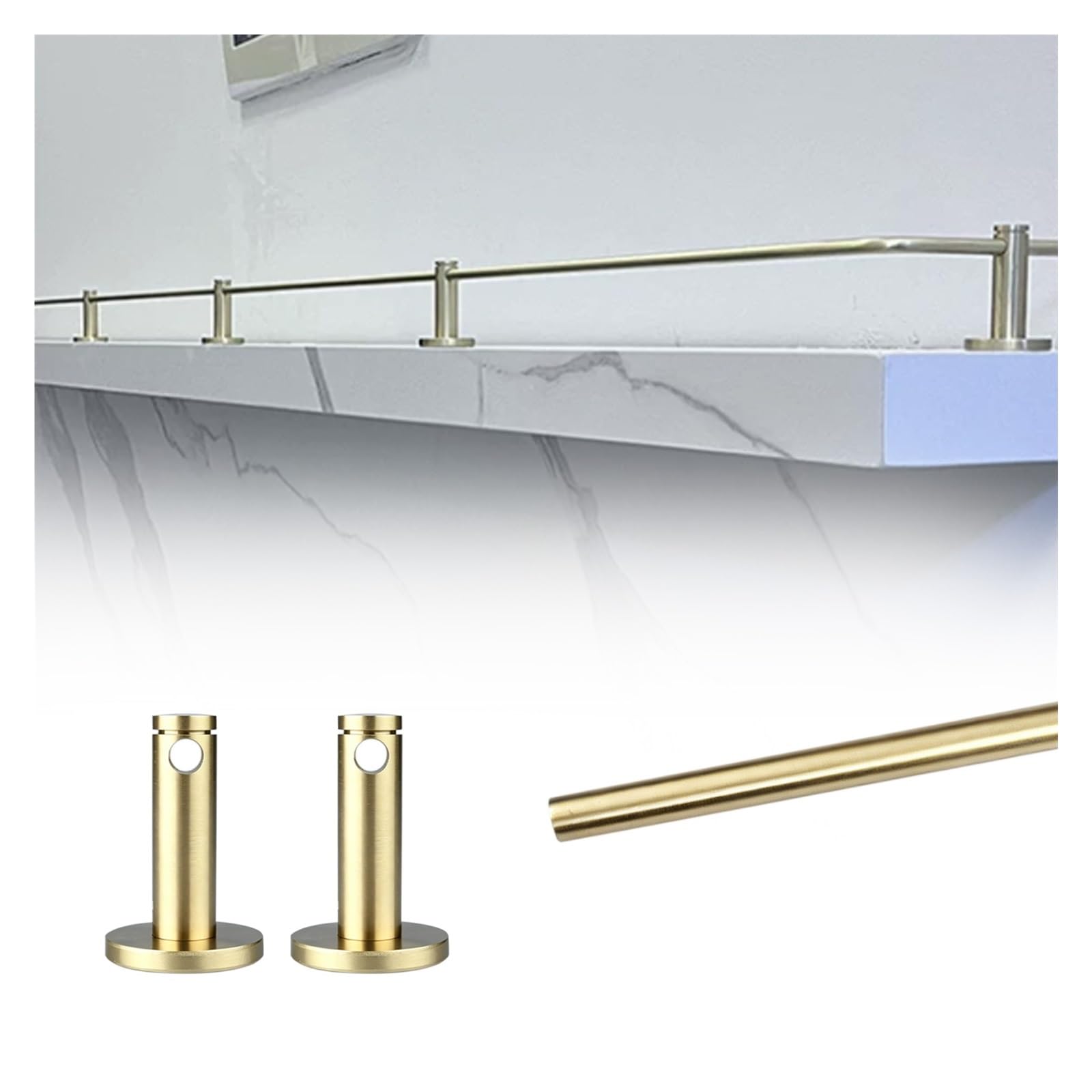 Peynir Style B 8-39 In Detachable Entryways Shelf Guard Rail, Anti-Fall Cabinet Metal Guardrail Bars For Glassware, Collectibles, Decor Gallery Rails With Posts & Screws(,L 10"/25.4Cm)
