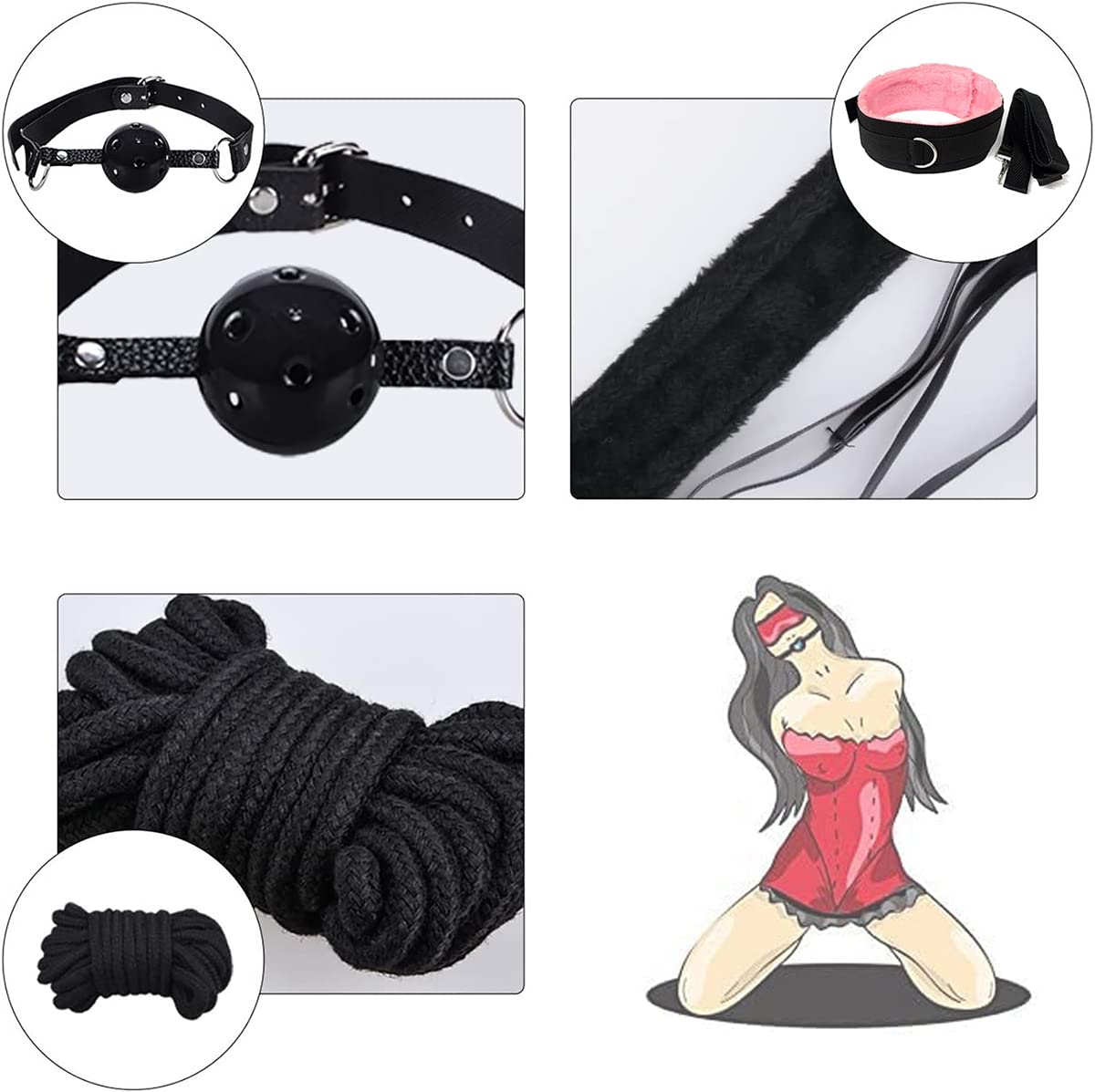 ̶𝙨̶𝙚̶𝙭̶ ̶𝙩̶𝙤̶𝙮̶ 10-Piece Light and Comfortable Sex Tool Set with Cross Buckles, Leather Whip