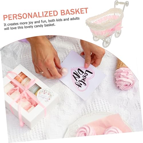 Miniatura 2 de 2 cestas tejidas para fiestas, decoraciones de boda para ceremonia, cesta rosa, decoración de ratán, cesta de flores de ducha, caja de dulces de