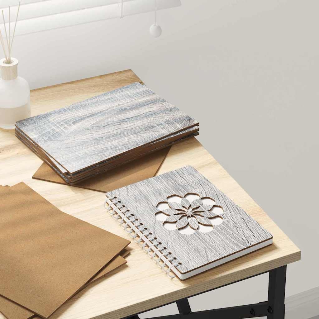 Dekoplatten Holzwerkstoff Graues Sonoma 15 x 21 x 0,27 cm 50 Stück Bastelholz Bastelset zum Bemalen Formen Holzplättchen für Kindergeburtstag Basteln Innenbereich