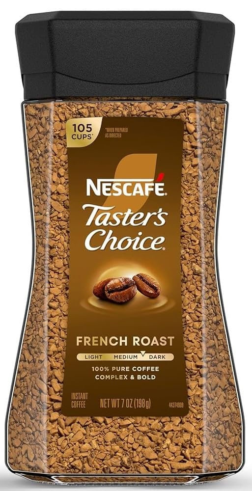 NESCAFÉ Taster's Choice French Roast Instant Coffee, Dark Roast, 100% Pure Coffee, 198g, up to 105 Cups (From USA) Get Flavourito Kunafa Chocolate 20g Absolutely Free From DECADENT FOODS-image-46