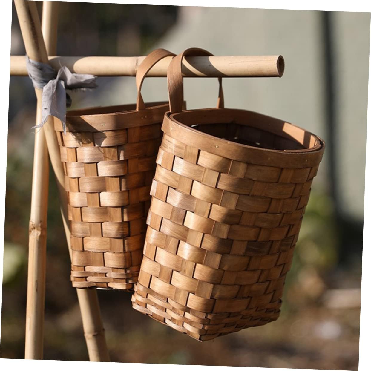 3pcs Hanging Storage Basket Woven Vegetable Baskets Wall for Kitchen Decor