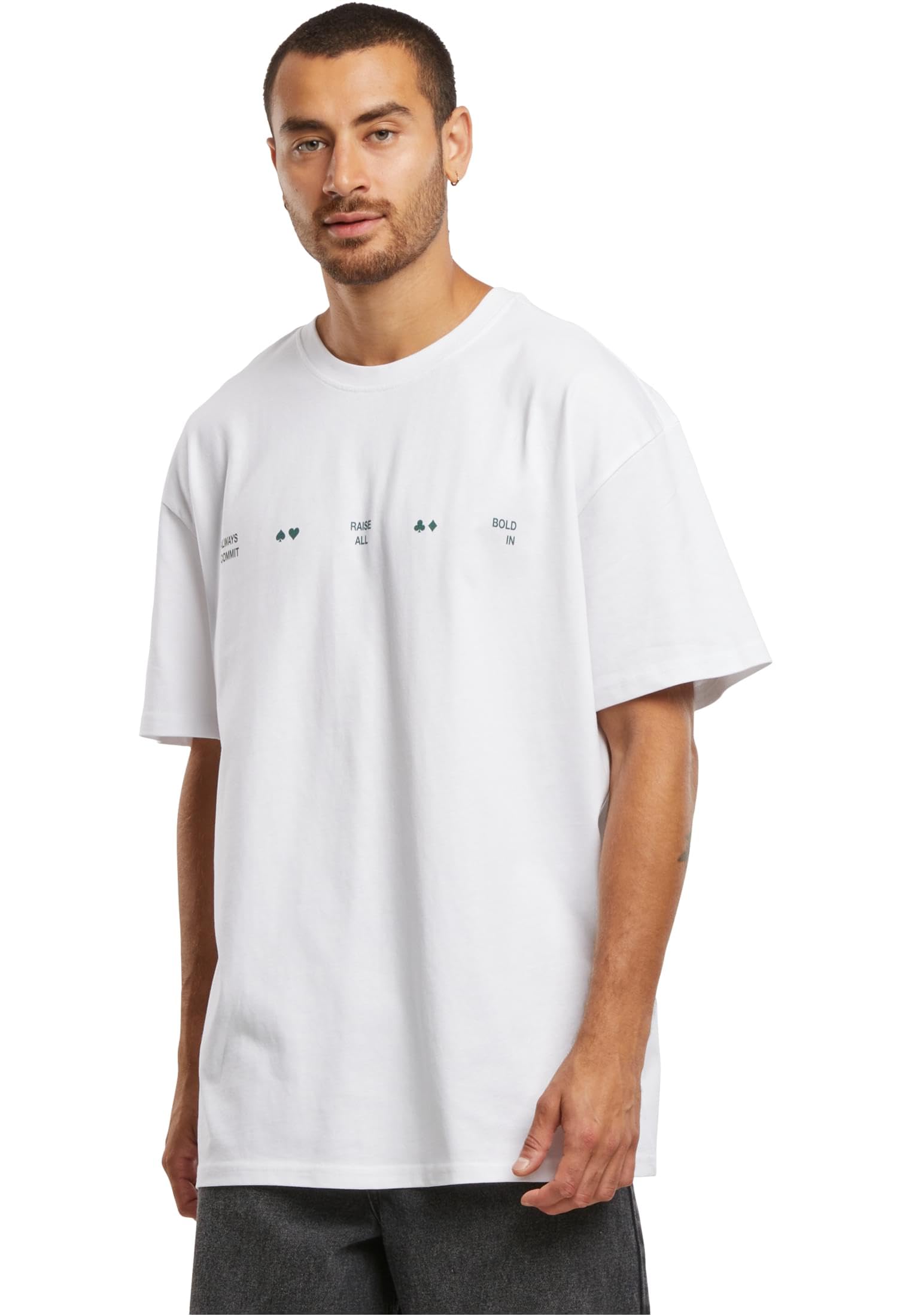 MT Upscale Men's Mt3463-highrollers Oversize Tee T-Shirt, White, M