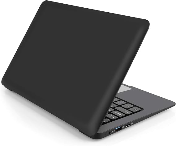 Windows 10 Computer Laptop Mini 10 Inch 32GB Ultra Thin and Light Netbook Quad Core CPU PC HDMI WiFi USB YouTube (Black)