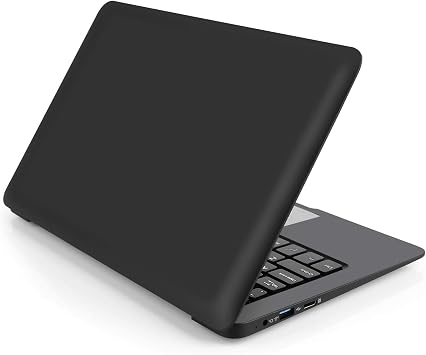 Windows 10 Computer Laptop Mini 10 Inch 32GB Ultra Thin and Light Netbook Quad Core CPU PC HDMI WiFi USB YouTube (Black)