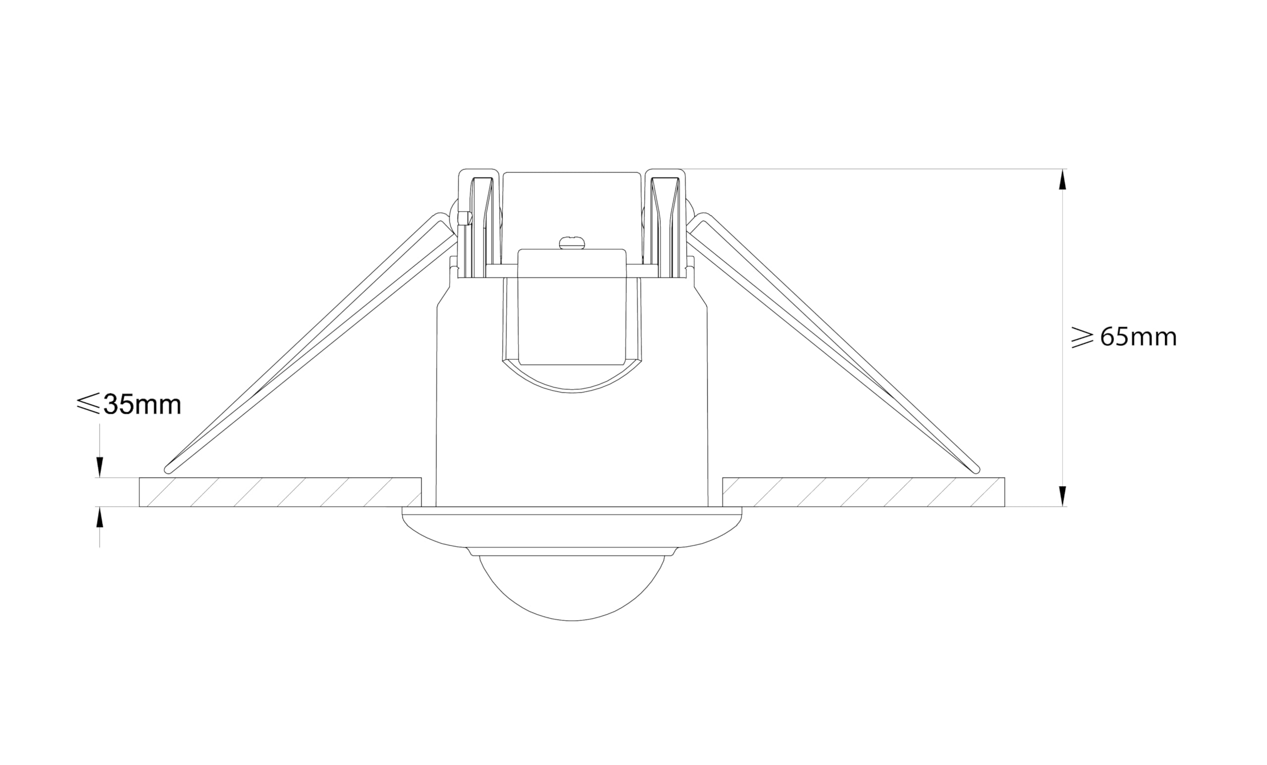 SEBSON Detecteur de Mouvement Exterieur - Encastré Plafond Capteur de | Mouvement, Perçage Ø45-48mm, Programmable, Adapté aux LED, Portée 20m 360°, 3-Fils