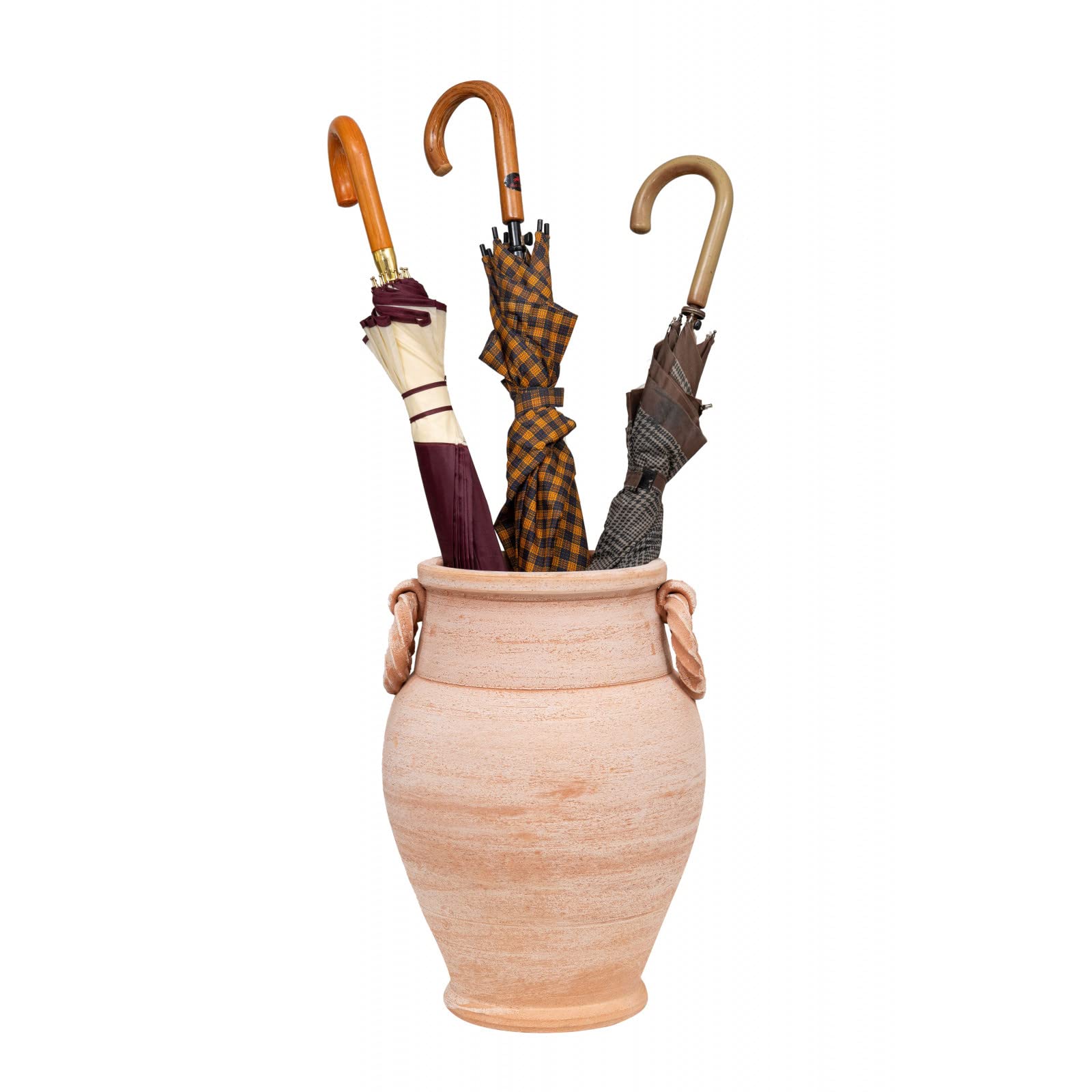 Biscottini Porta ombrelli per esterno e interno 34x48 cm | Vasi terracotta portaombrello Made in Italy | Portaombrelli da esterno lavorati a mano