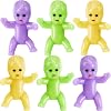 120 Pieces Mardi Gras King Cake Babies 1 Inch Mini Plastic Babies with Gift Bag for Baking, Baby Shower, Ice Cube Game, Party Decorations, Baby Toys