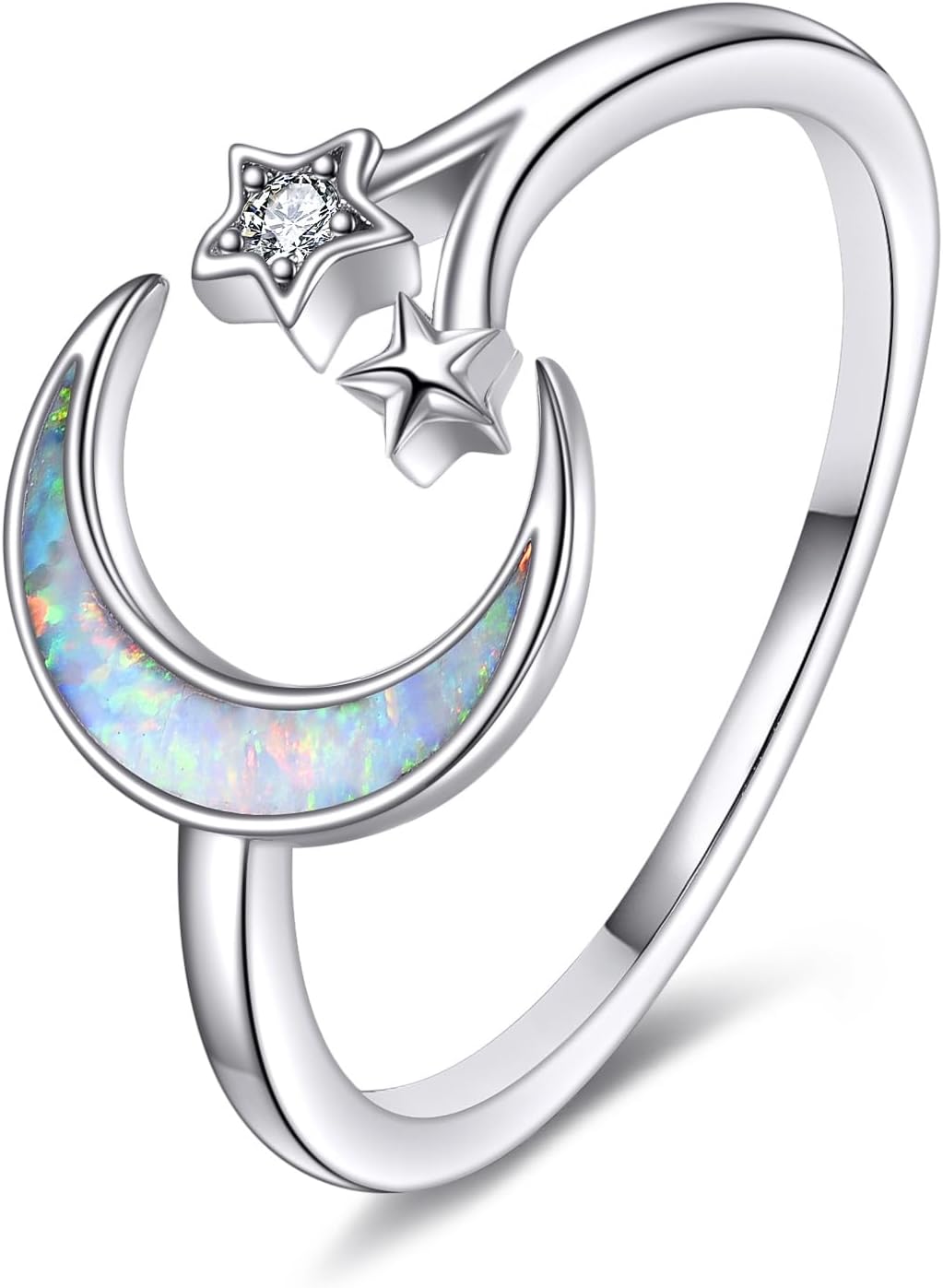 Moon Star Ring for Women 925 Sterling Silver Opal Martinique Ubuy