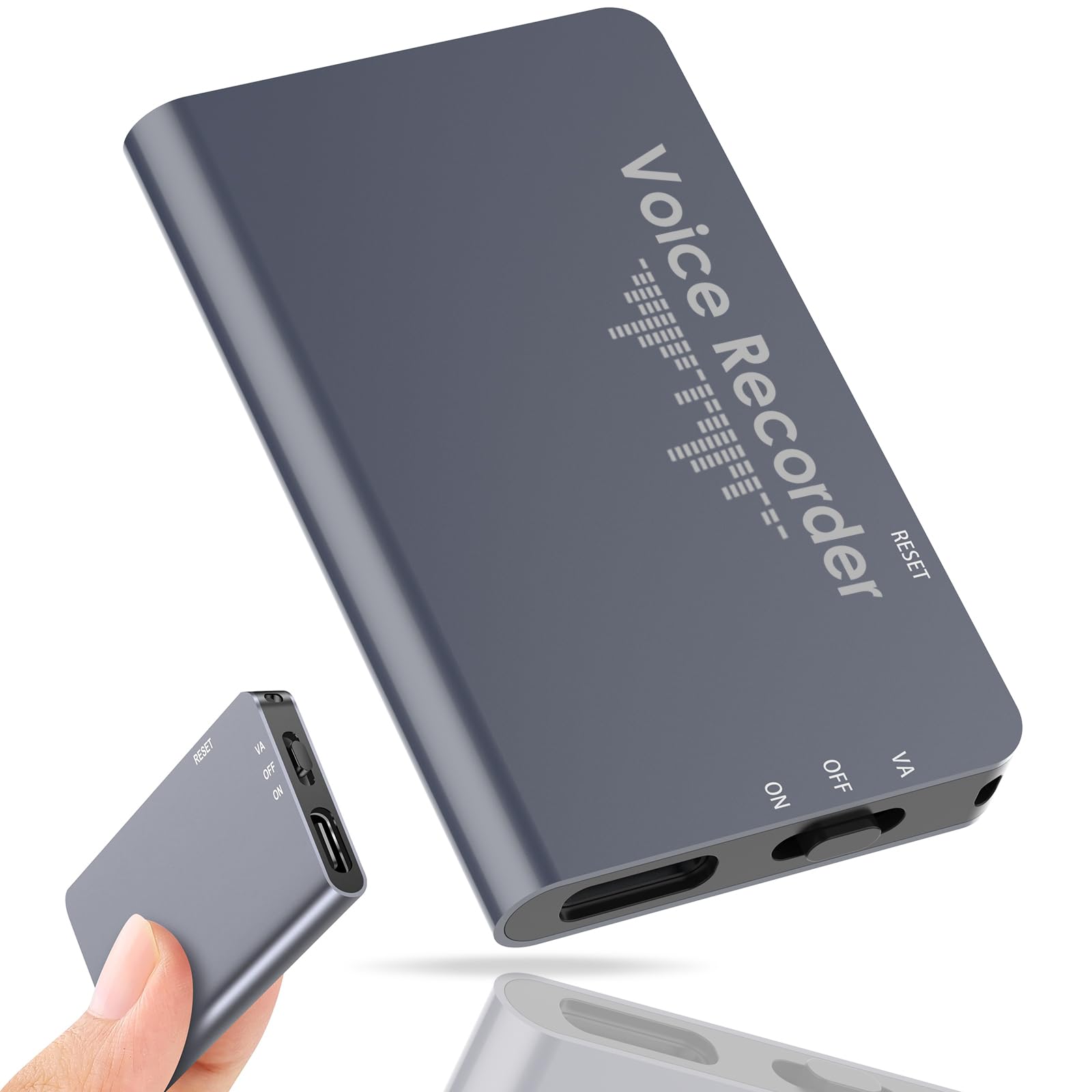 64GB Magnetic Voice Recorder with Playback: 768 Hours Voice Activated Recorder Digital Audio Recorder with Noise Reduction, Small Recording Device Portable Mini Tape Recorder for Lectures Meetings