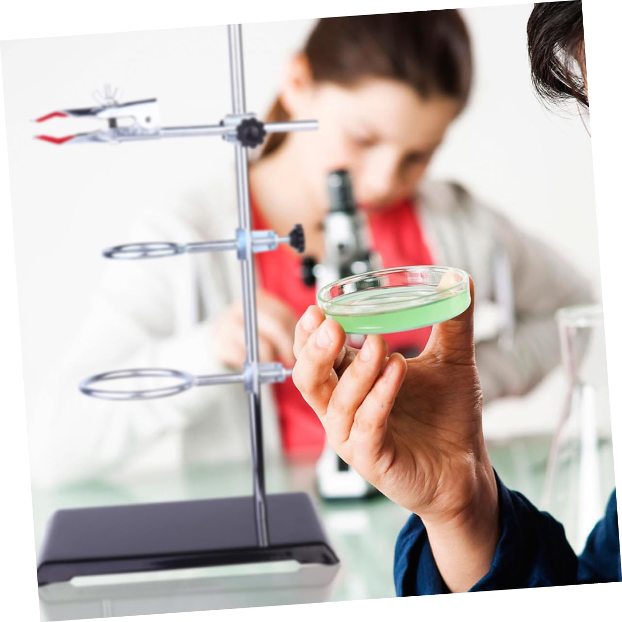 MAGICLULU Marco de Hierro de Laboratorio Soporte de Material Metálico Abrazadera para Matraces Soporte para Embudo Abrazadera de Anillo para Experimentos Químicos