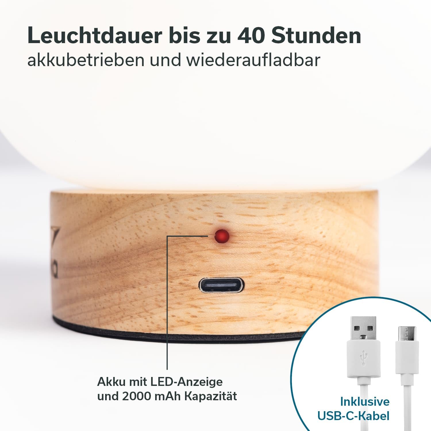 Skandika Campinglampe Gnista | wiederaufladbare LED Lampe, 180 - 210 Lumen, mit USB Typ C Ladekabel, 2000 mAh, 3 Lichtfarben, stufenlos dimmbar, zum Aufhängen | Laterne für Camping, Outdoor, Wandern