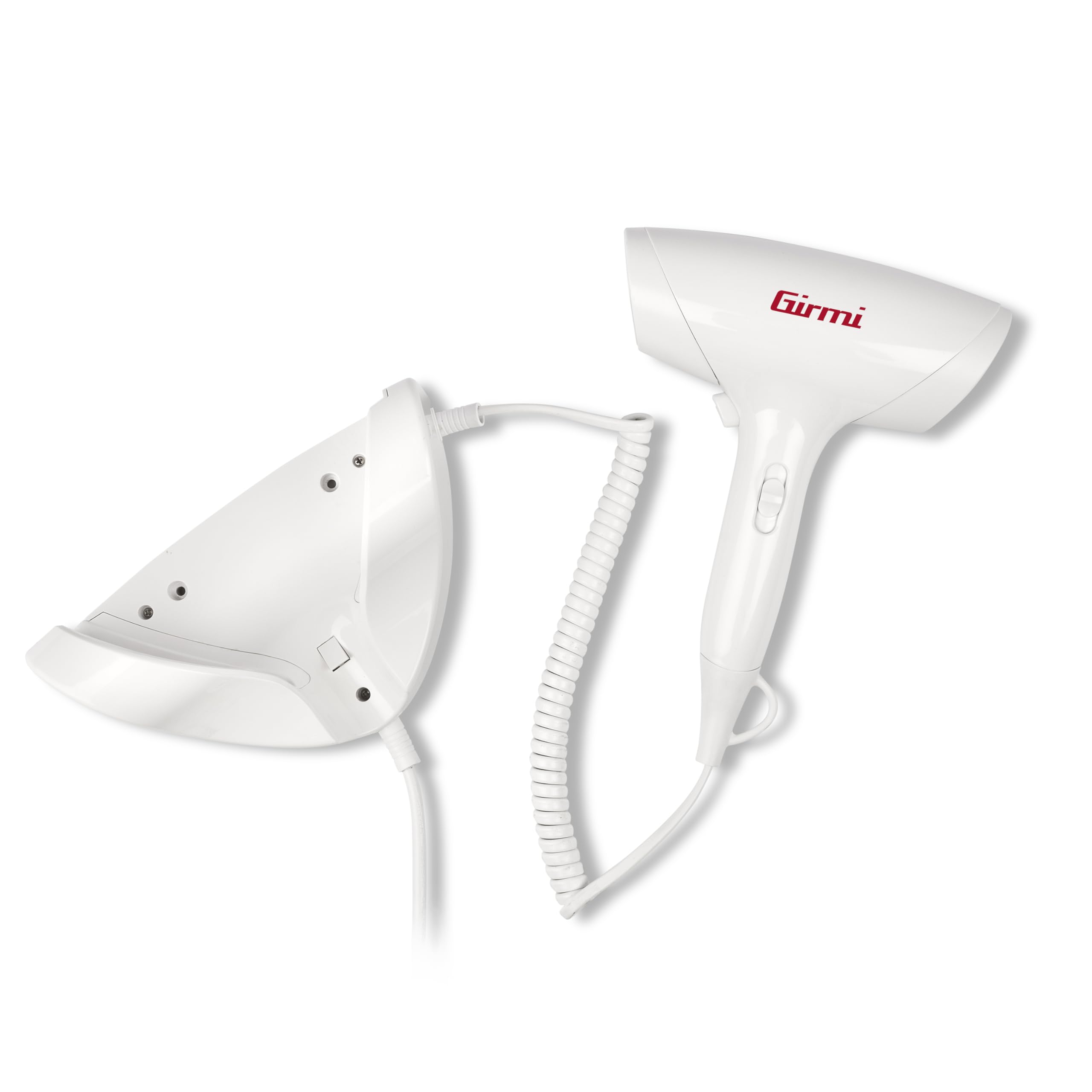 Girmi PH03 Asciugacapelli da parete,1700 W, 2 velocità e 2 temperature, Montaggio a muro, Termostato anti surriscaldamento, Bianco