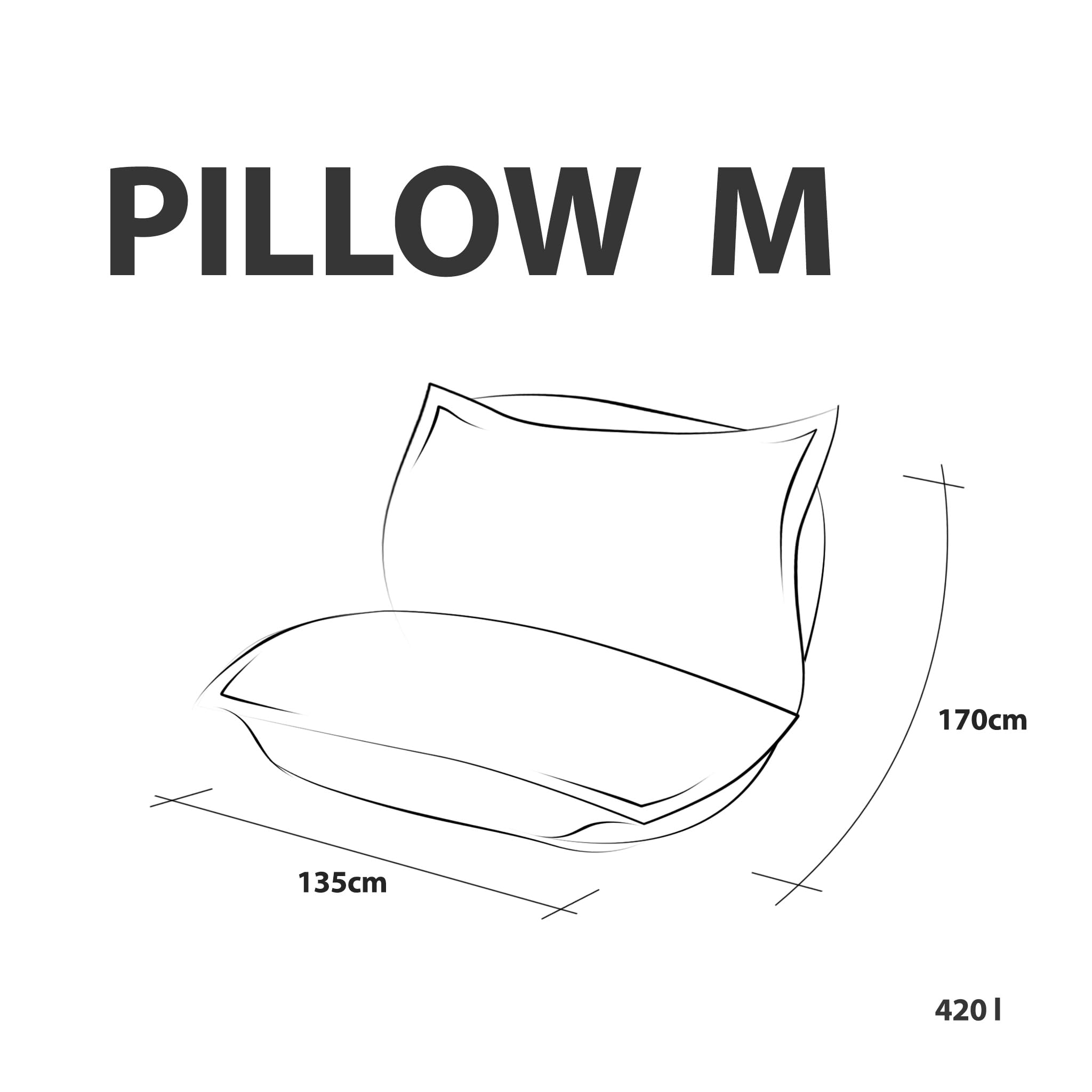 Fodera per Pouf Ecopuf 135x170cm Resistente Alle Intemperie Poliestere Bianco Taglia M