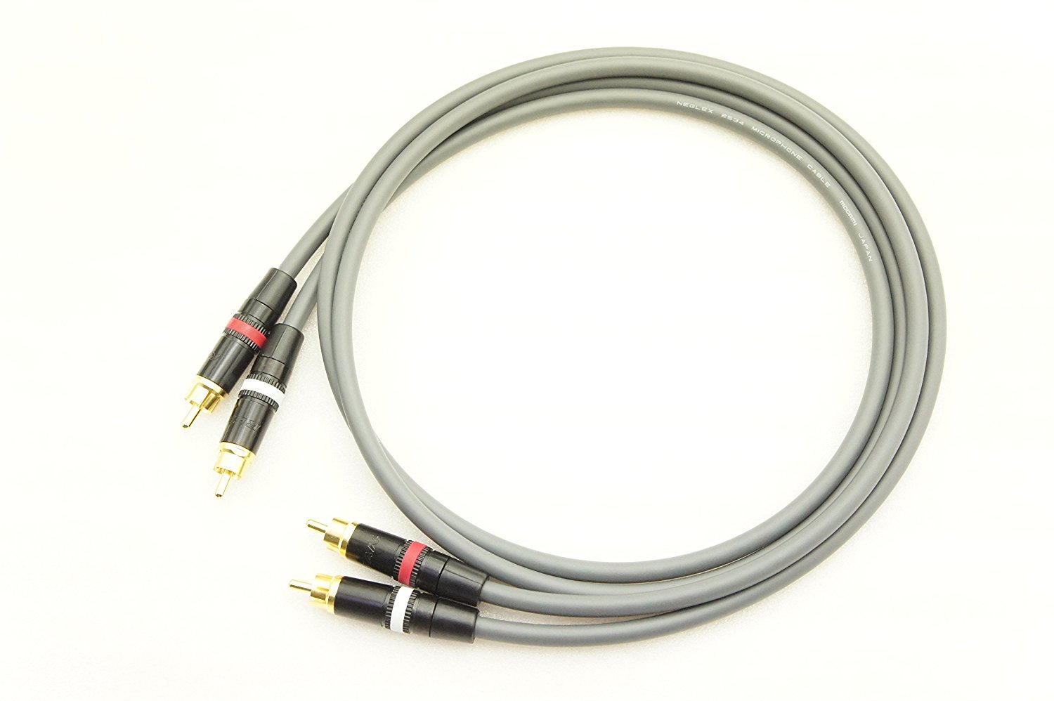 Amazon | MOGAMI モガミ 2534 RCA 赤白ライン 2本ペアケーブル 4m 灰