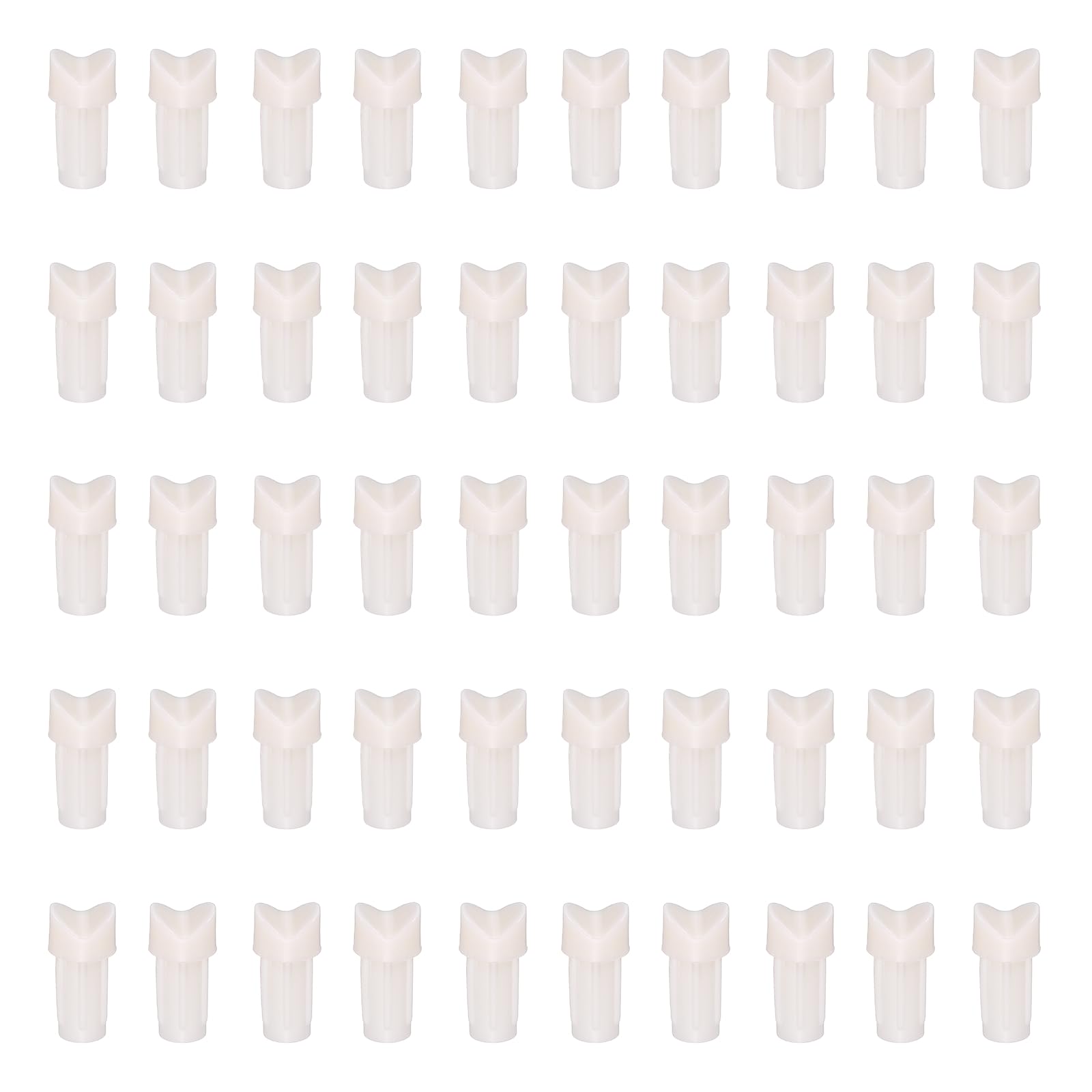 YELARXI Plastic Arrow Nocks, Half Moon Nocks Glue on Replacement Arrow Tail-Fitting For (DIY Hunting/Compound/Recurve Bow/Compound Bow) 7.6MM/0.3" ID & 50 Pcs & Plastic & White