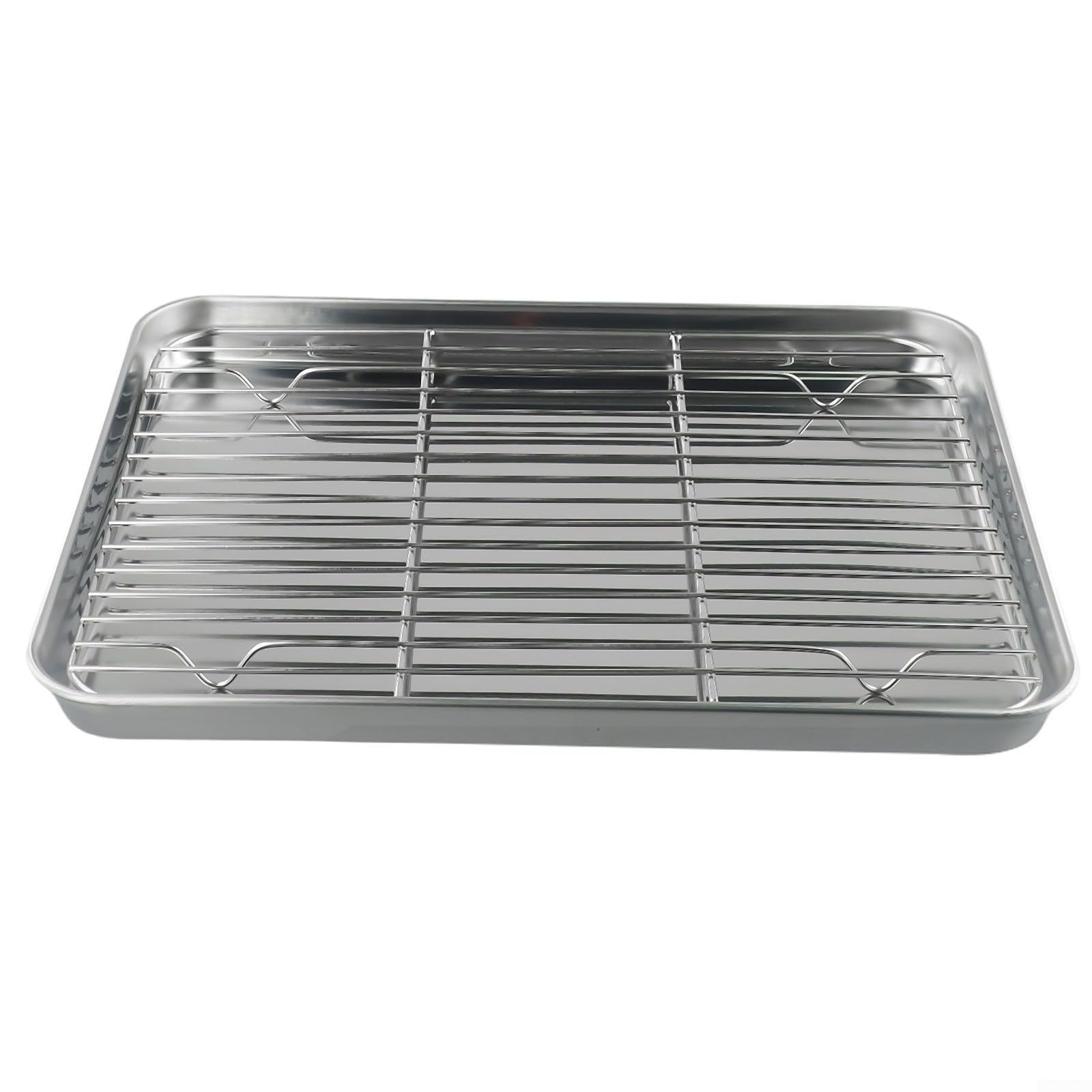 2Pcs Oven Tray Cooling Rack, Stainless Steel Baking Sheet With Wire Rack Set For Baking, Daily Baking And Cooking