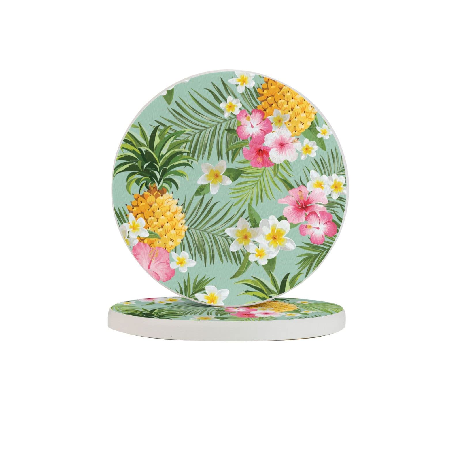 Hawaiian Pine Six Piece Drink Coaster for Tabletop Protection Place Mats for Home Decor