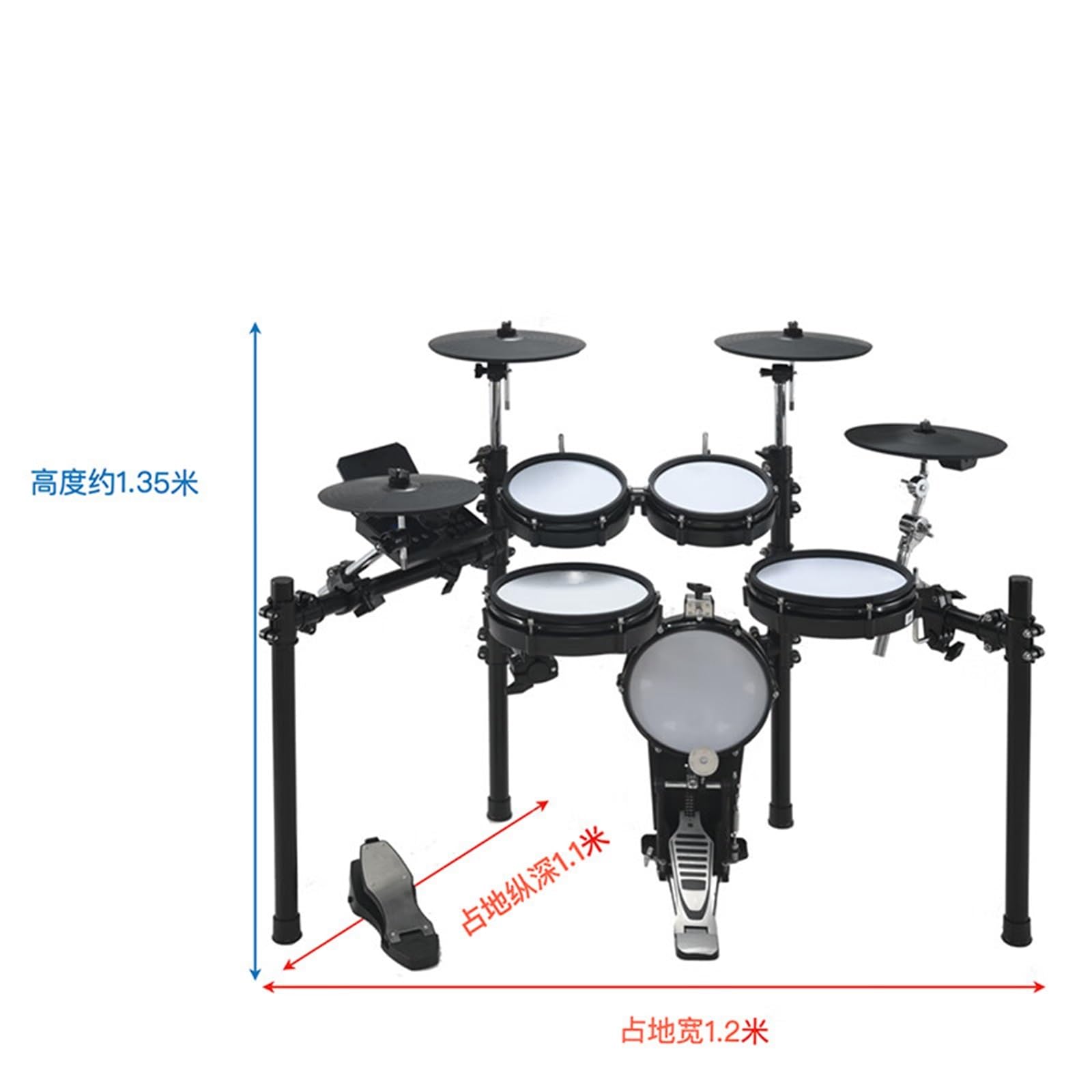 Batteria Elettronica Con Pelle Completamente Mesh E Charleston Indipendenti, Batteria Elettronica Professionale A 5 Tamburi E 4 Piatti Per Adulti