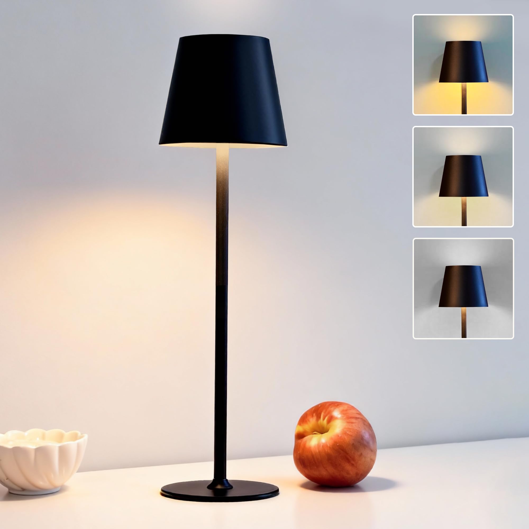 DEELUX LED Dimmbare Akku Tischlampe Kabellose