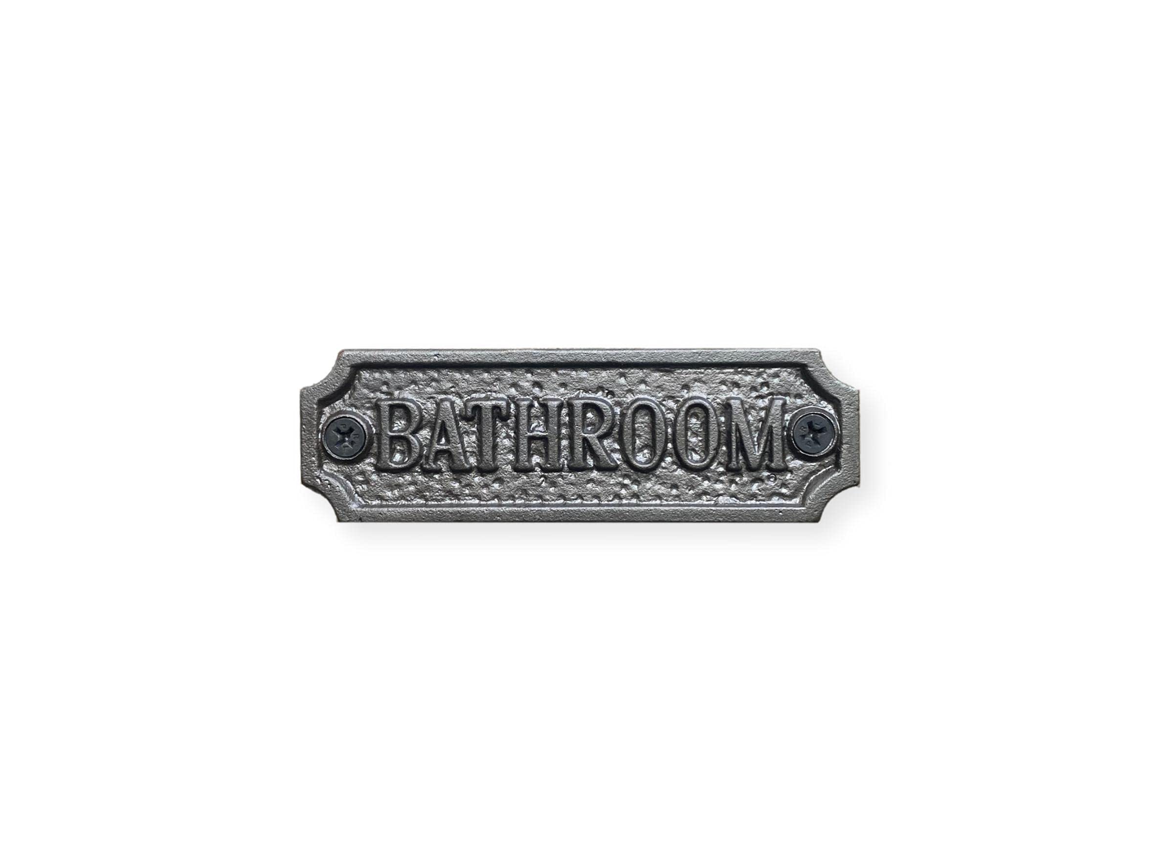 Cast Iron Bathroom Door Metal Sign Plaque with Two Screws for Easy Attachment on Door for Hotel/Air B&B/Lodge/Guest House/Restaurant/Pub/Inn/Bed and Breakfast/Boarding House/Campsite