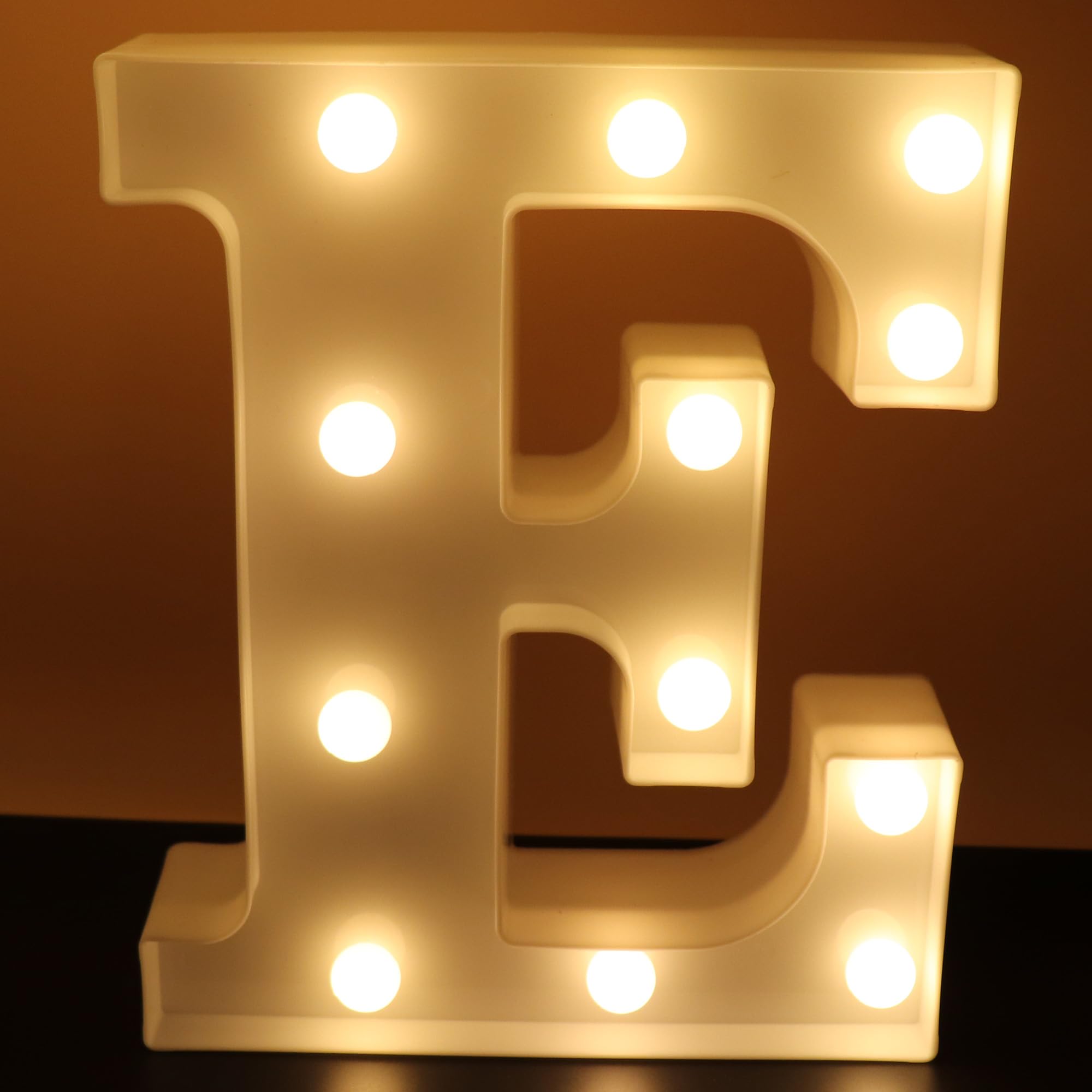 AUSAYE LED Letter Lights Alphabet Light Up Sign Night Light for Home Bar Party Wedding Birthday Decoration Battery Powered Christmas Lamp Letter E — image 1
