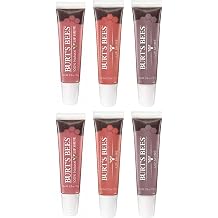 Burt's Bees 100% Natural 6 Count Lip Shine Variety Pack -Moisturizing Lip Gloss - Peachy, Spontaneity, Flushed Blush