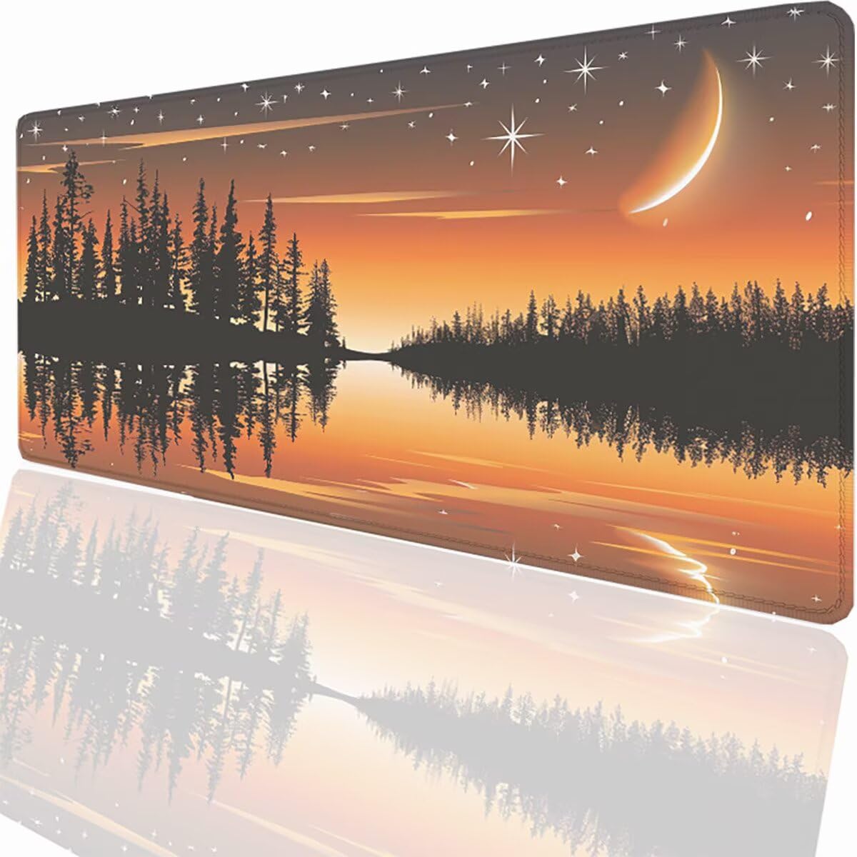 Podkładka pod mysz do gier XXL duża mysz 1500 x 800 x 3 mm, duża podkładka pod biurko z antypoślizgową gumową podstawą dla graczy PC, poprawia precyzję i szybkość krajobrazu PjY17463 N-U