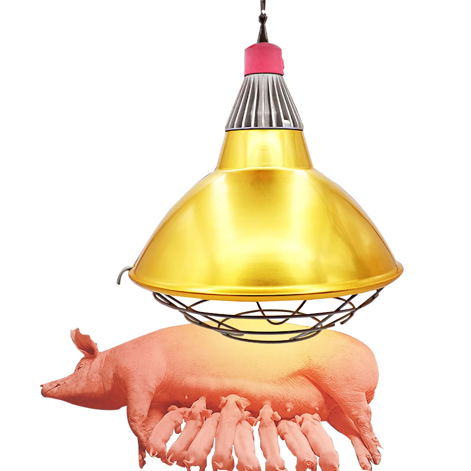 Lampada riscaldante per pollame per pulcini e cuccioli, regolazione della temperatura in due fasi, ideale per pollai, cucce, rettili, tartarughe, mantiene gli animali domestici caldi di notte in