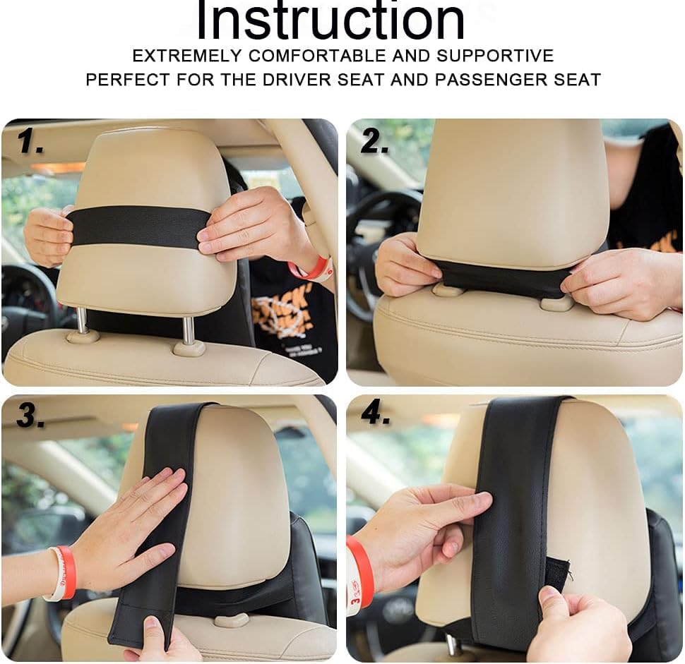 SARNESHWERAM Neck Rest Pillow | Neck Support Pain Relief Memory Foam Head Rest with Ultrasoft Cushioning |Memory Foam | Luxurious Car Neck Pillow and Car Seat Cushion (34X24X10) 3