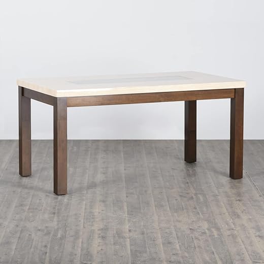 Harmony Faux Marble Dining Table 6 Seater (Beige)