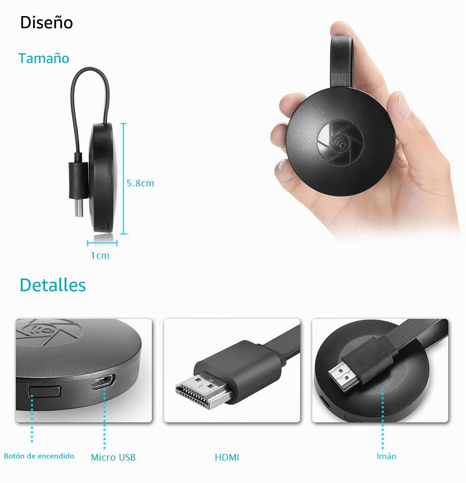 TV Box - Acceso Gratuito a Todos los Canales, Adaptador de Pantalla HDMI, proyector de Pantalla inalámbrico, transmisión inalámbrica de PC a TV