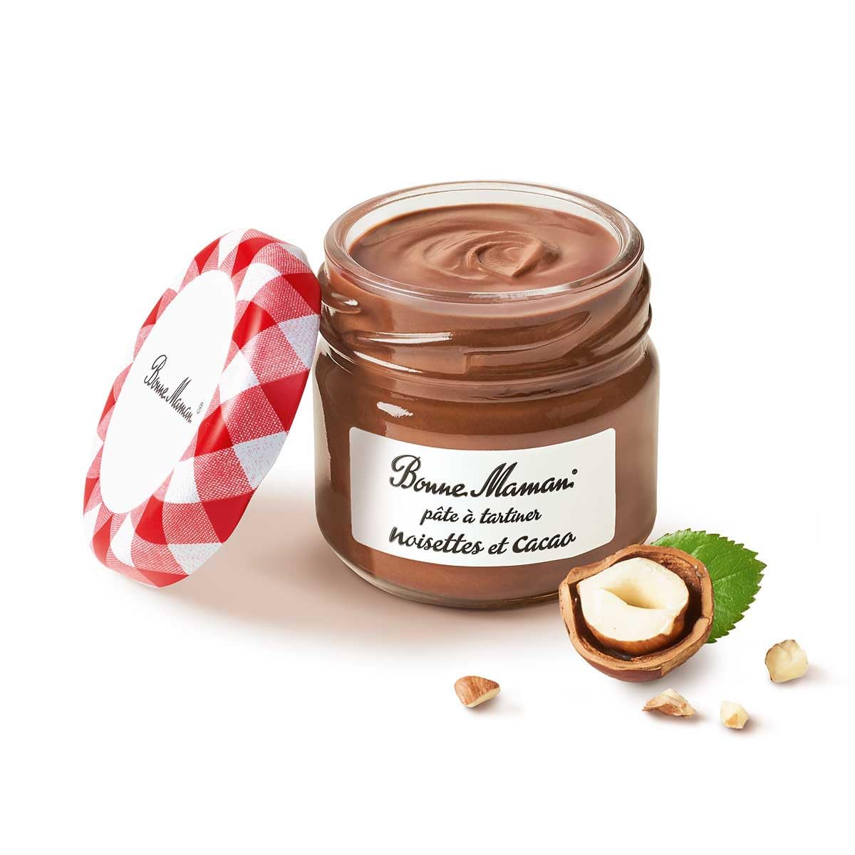 Bonne Maman Pâte à Tartiner Noisettes et Cacao, Sans Huile de Palme, 20% Noisettes, 48 Mini-Pots en Verre, 25g par Pot
