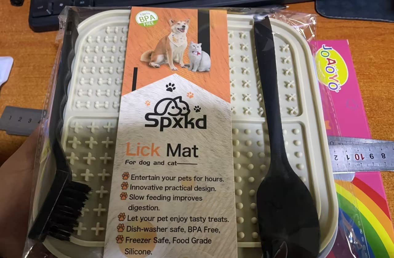 Licking Mat for Dogs & Cats 2 Pack with Suction Cups