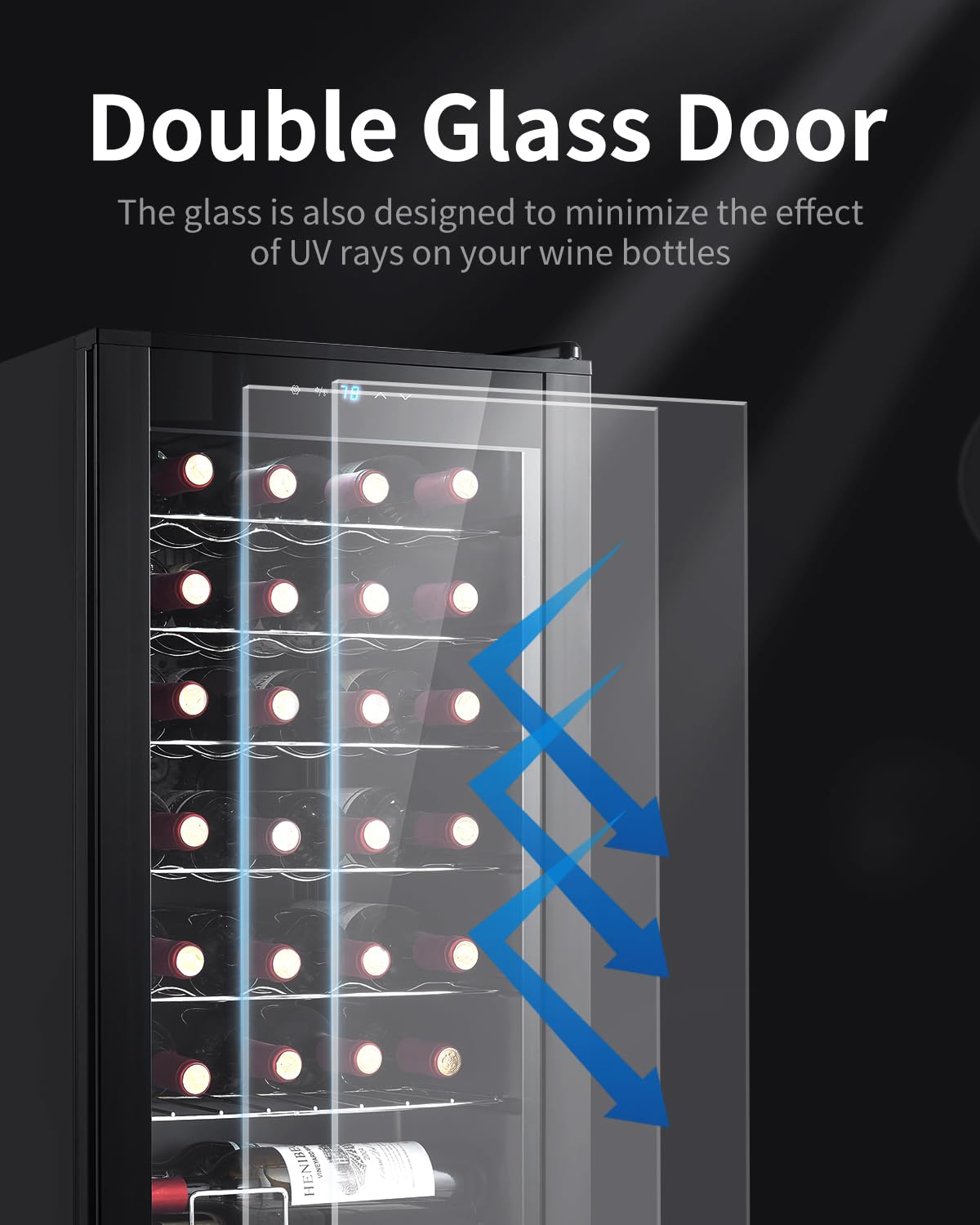 BODEGA 120 Cans Beverage Refrigerator, 28 Bottle Mini Fridge For Bedroom With Glass Door, Adjustable Shelves For Soda, Beer & Wine, Digital Temperature Control For Home, Office, Bar Or Dorm. on Fridge.com - View 3