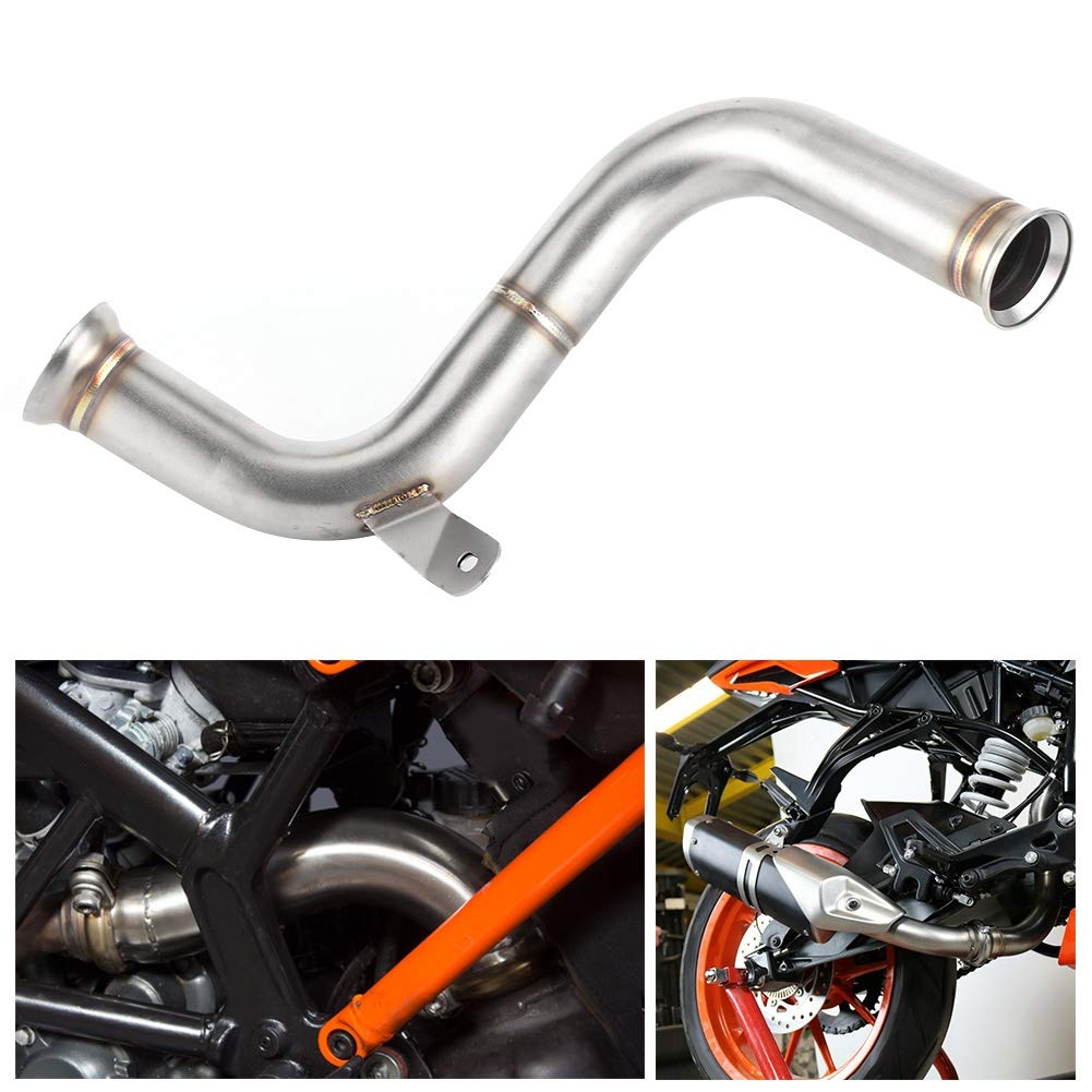 Qiilu Auspuff Mid Link Pipe Decat Mittelrohr Modifikation Fit für 125 250 390 RC390 2017+