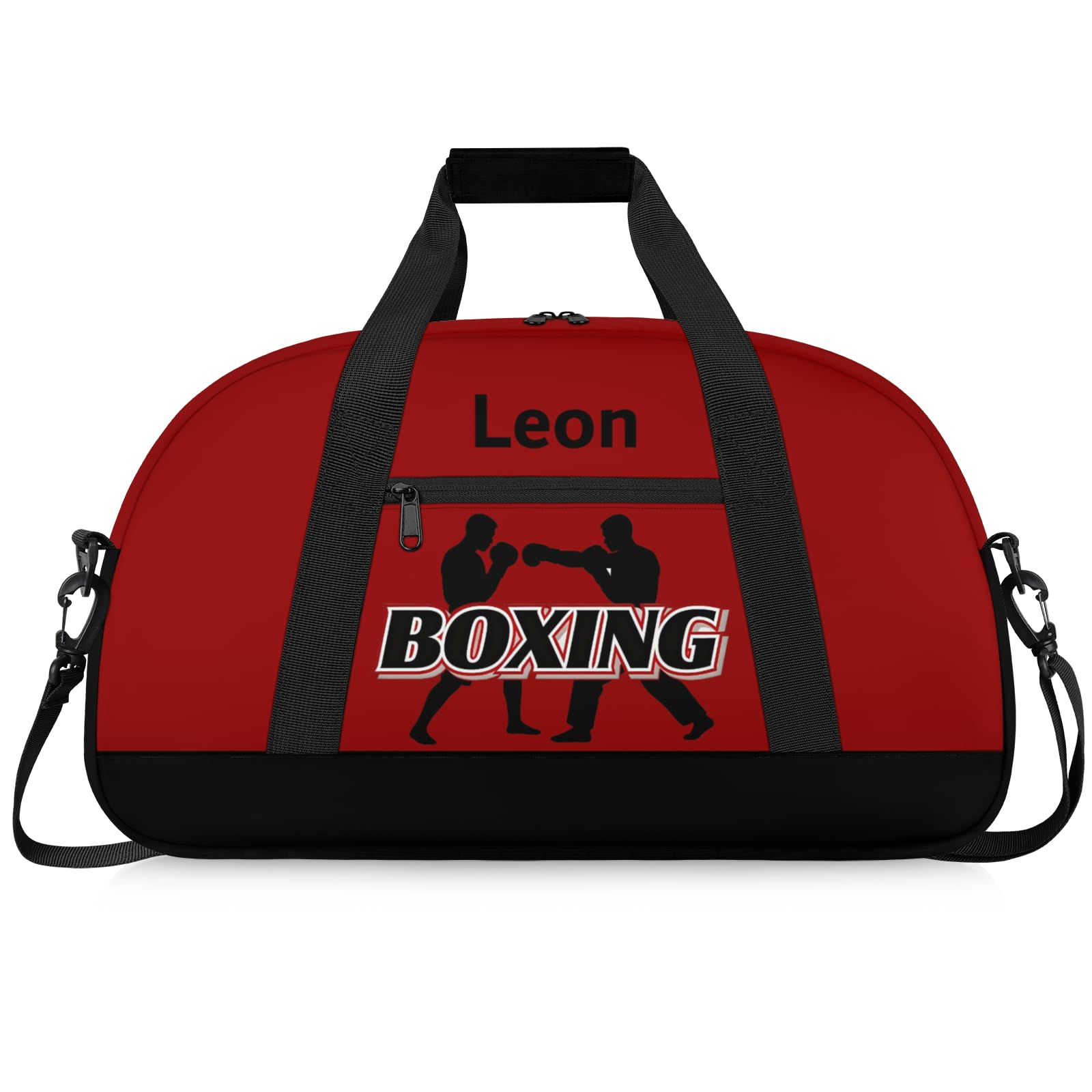 Martial Arts Training Duffle Bag | Personalised Taekwondo Karate Boxing Gym Bag for Men & Kids | Custom Name Water-Resistant Sports Holdall for Gear & Gloves, Boxing Red Black — image 1