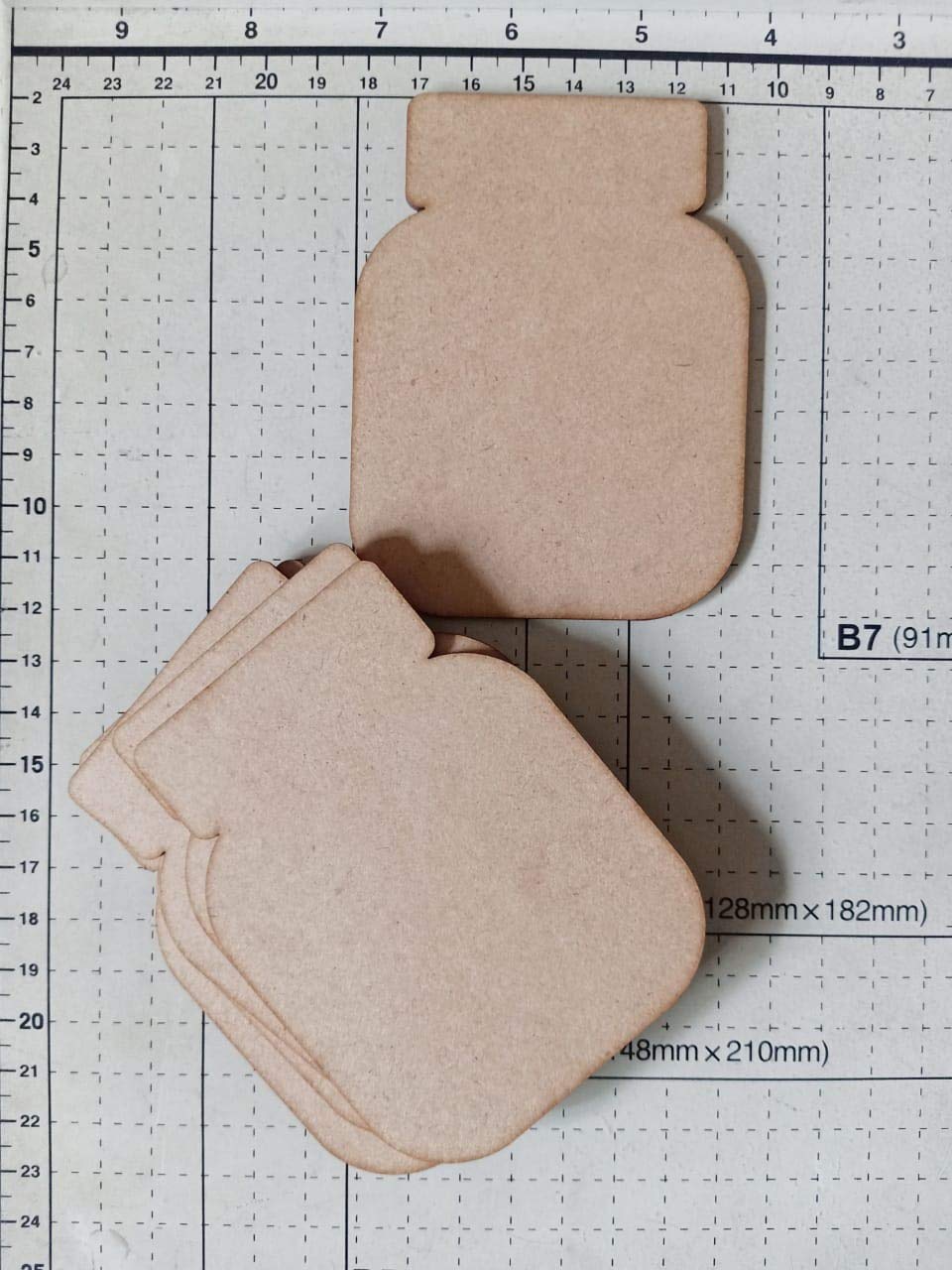 SIDDHANT Arts SACO 044(001) Mason JAR Shape Wooden Cutouts(11PCS) Plain MDF Blanks Cutouts for DIY, Artwork, Decoupage, Mix Media. Scrapbook, Craft etc.