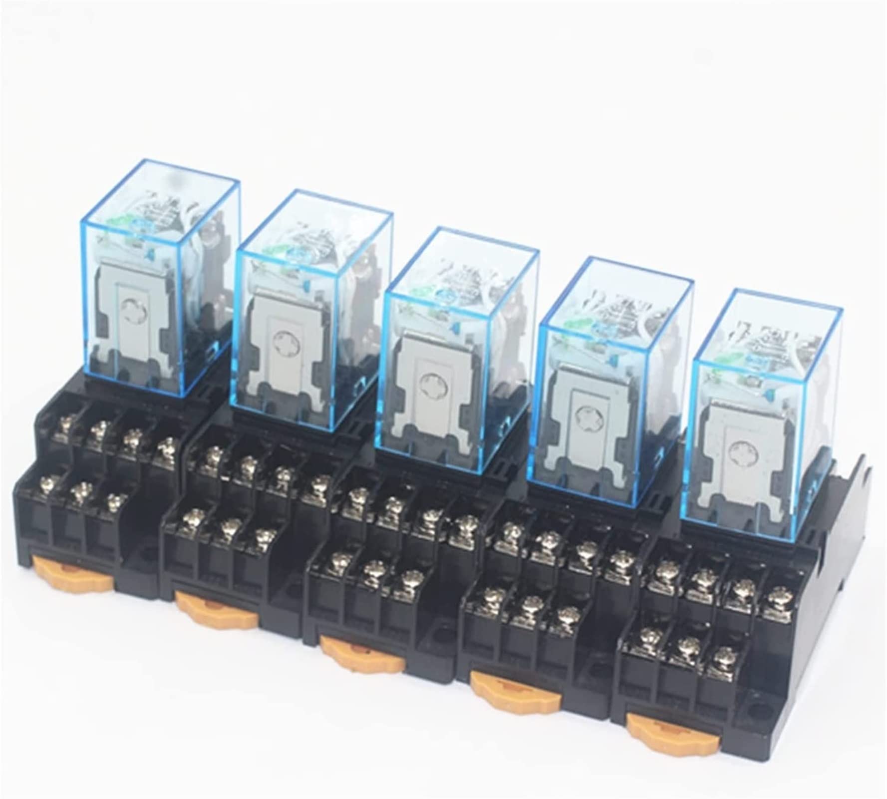 AQHYEBNSR Relay 5set MY4NJ Coil AC12V AC24V DC12V DC24V DC36V AC110V AC220V HH54P 5A Miniature Electromagnetic General Purpose with Base(AC110V)