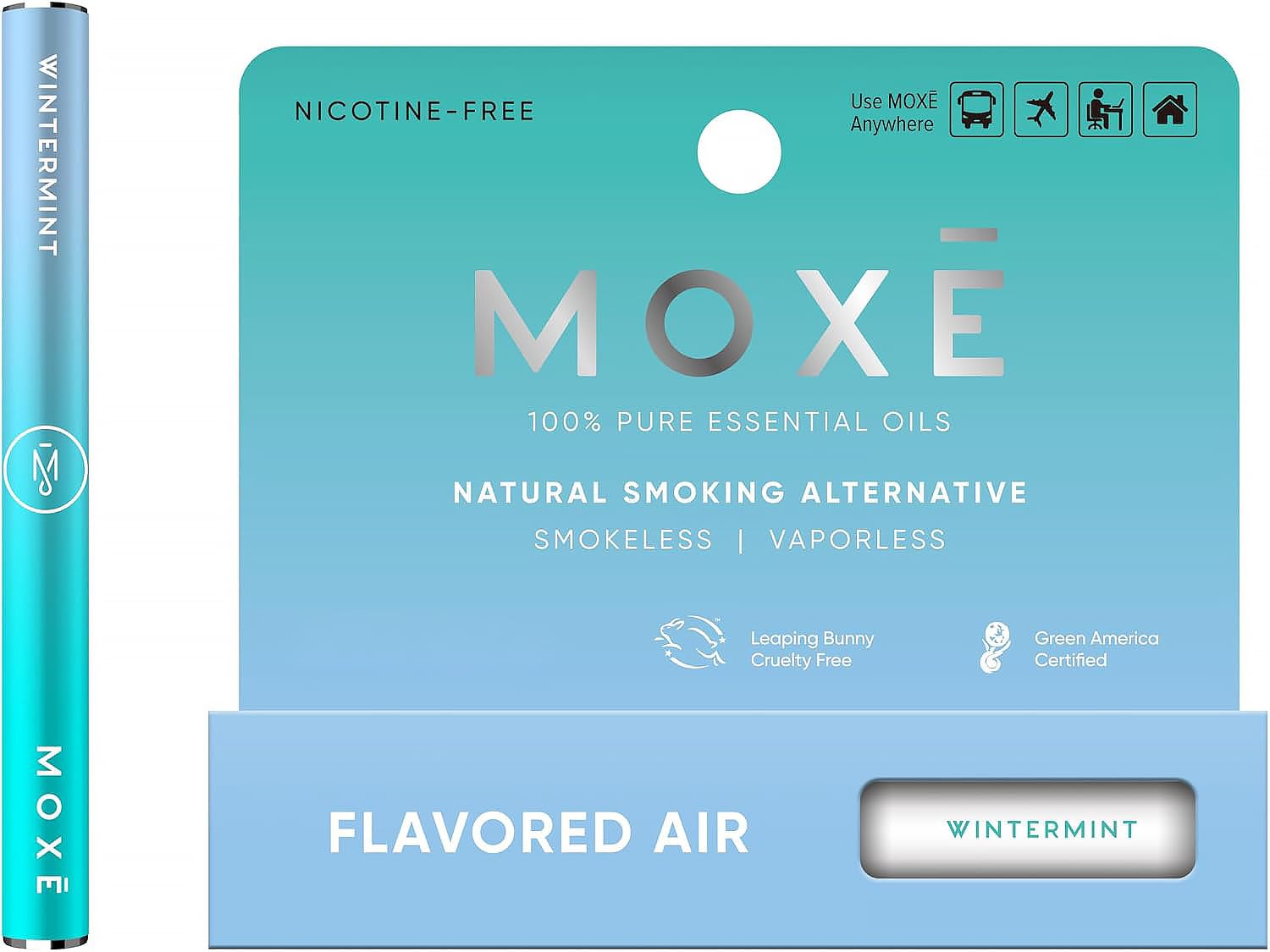 MOXE Natural Wintermint Smokeless Inhaler, Non-Electric Craving Relief, 1PK