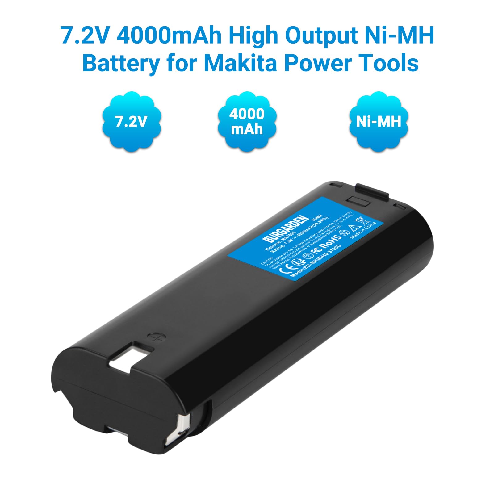 2X 7.2V 4000mAh NI-MH Batterie pour Makita 7000 7002 7033