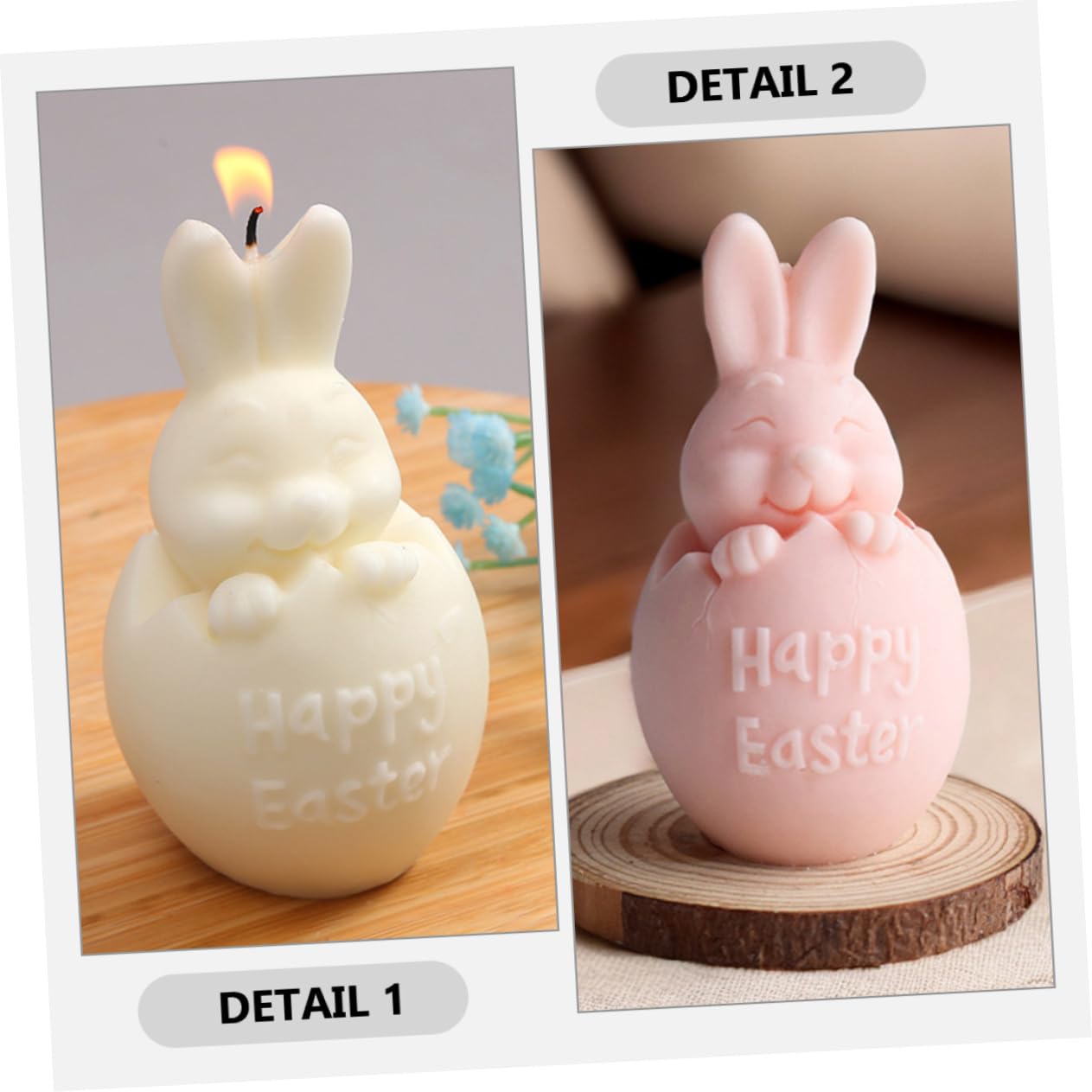SHINEOFI 3piezas Molde De Silicona Para Velas De Pascua Forma De Conejo Para Manualidades y Creativos Moldes Reutilizables Para Velas Aromáticas