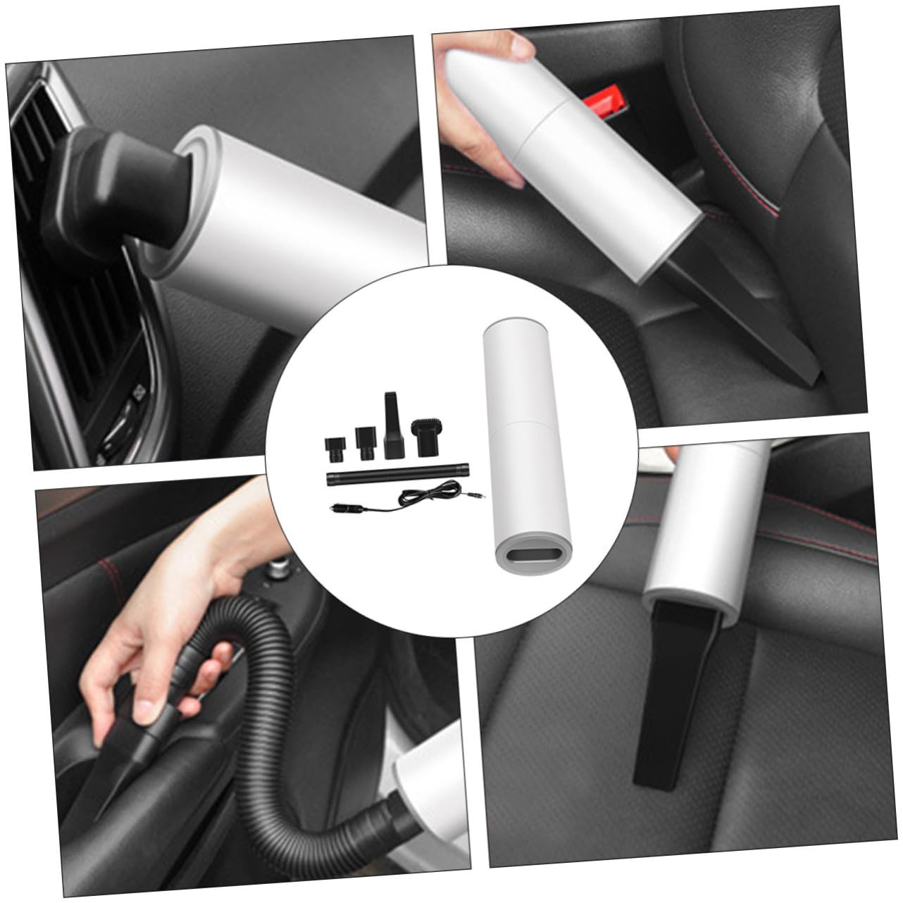 HOLIDYOYO 12v Car Mini Vacuum 120w Portable Handheld Vacuum Cleaner Washable Filter Dry/Wet Use Multi-Function Nozzles for Car Stairs Kitchen Office