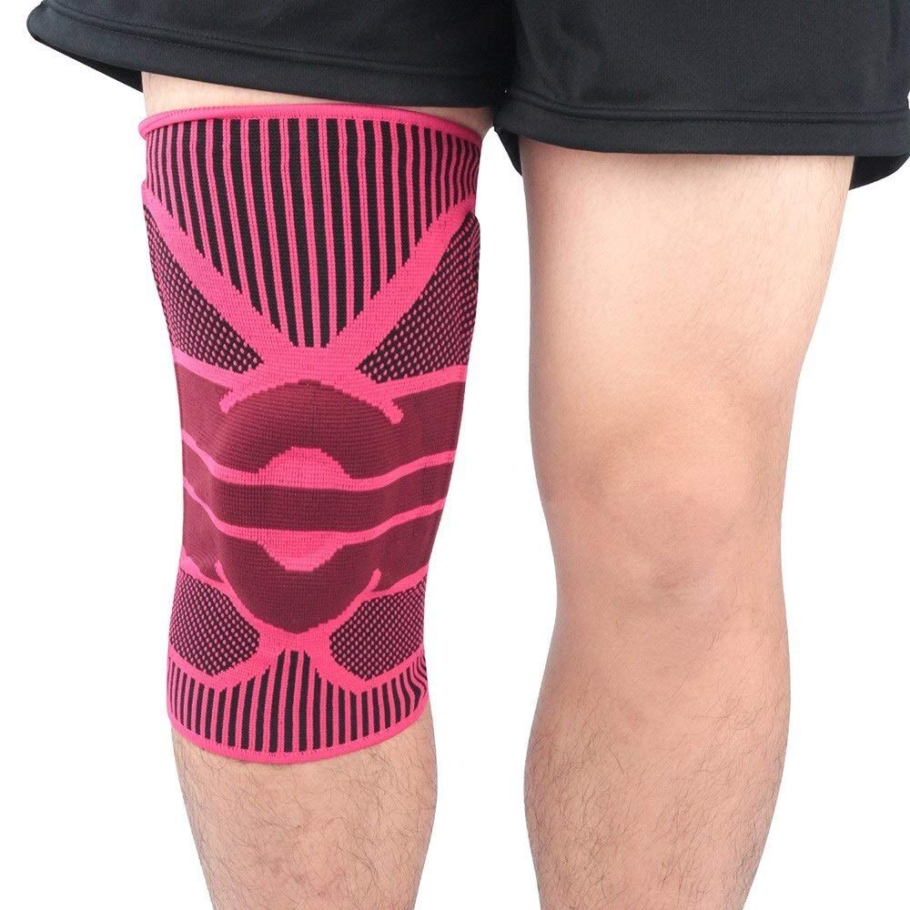 Ginocchiere da Trekking 2 Pezzi Ginocchiere in Pizzo Ginocchiere a Compressione Supporto articolare /3745(玫瑰,Medium)