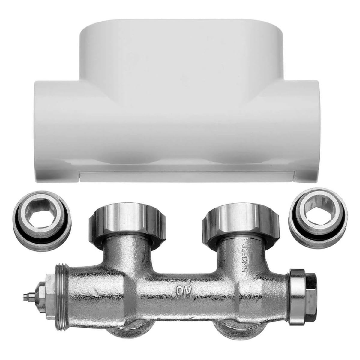Kermi Ventilhahnblock Eckform; weiß; ZV00410001