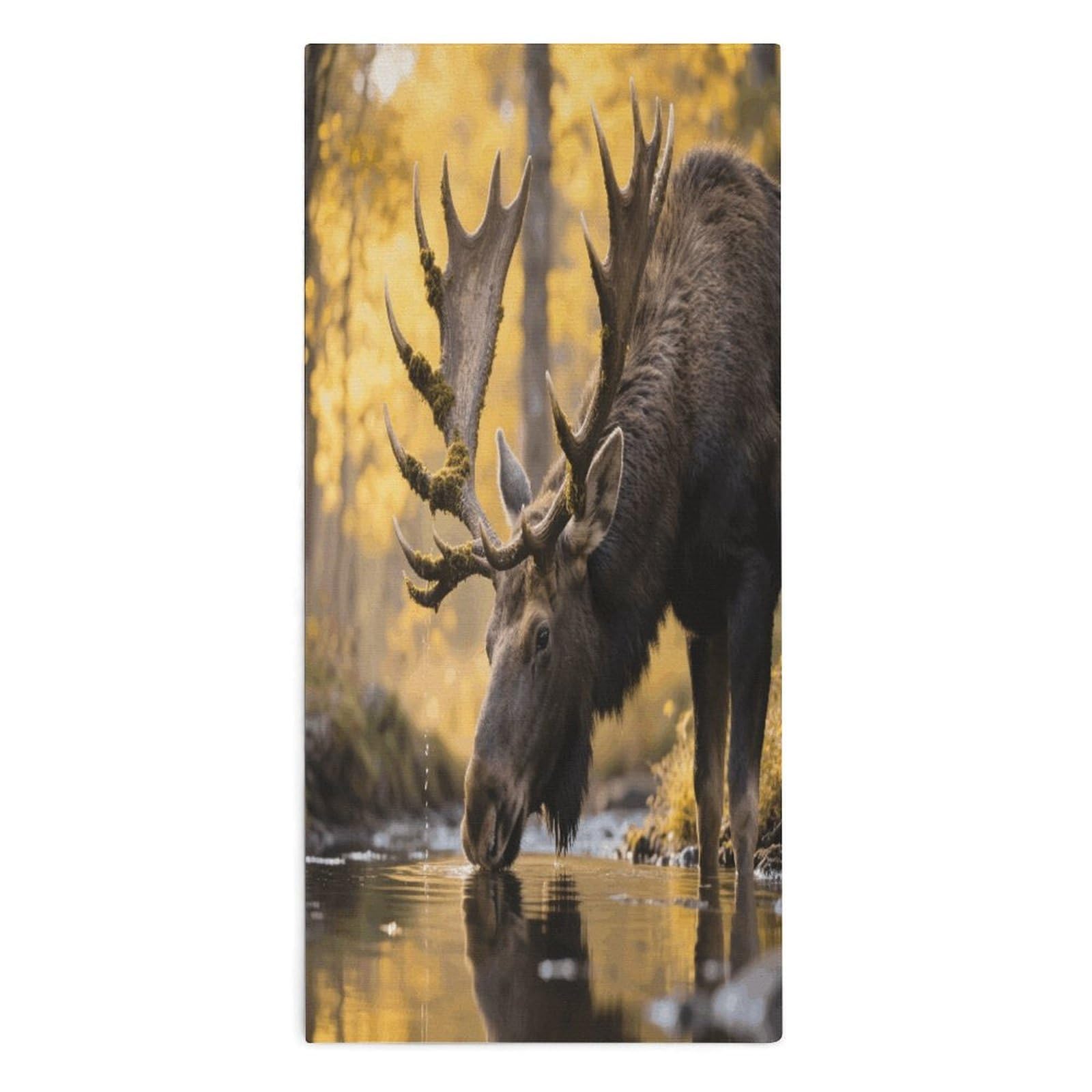YUXBVKRS Rustic Woodland Deer Hand Towels for Bathroom 14x29 Inch