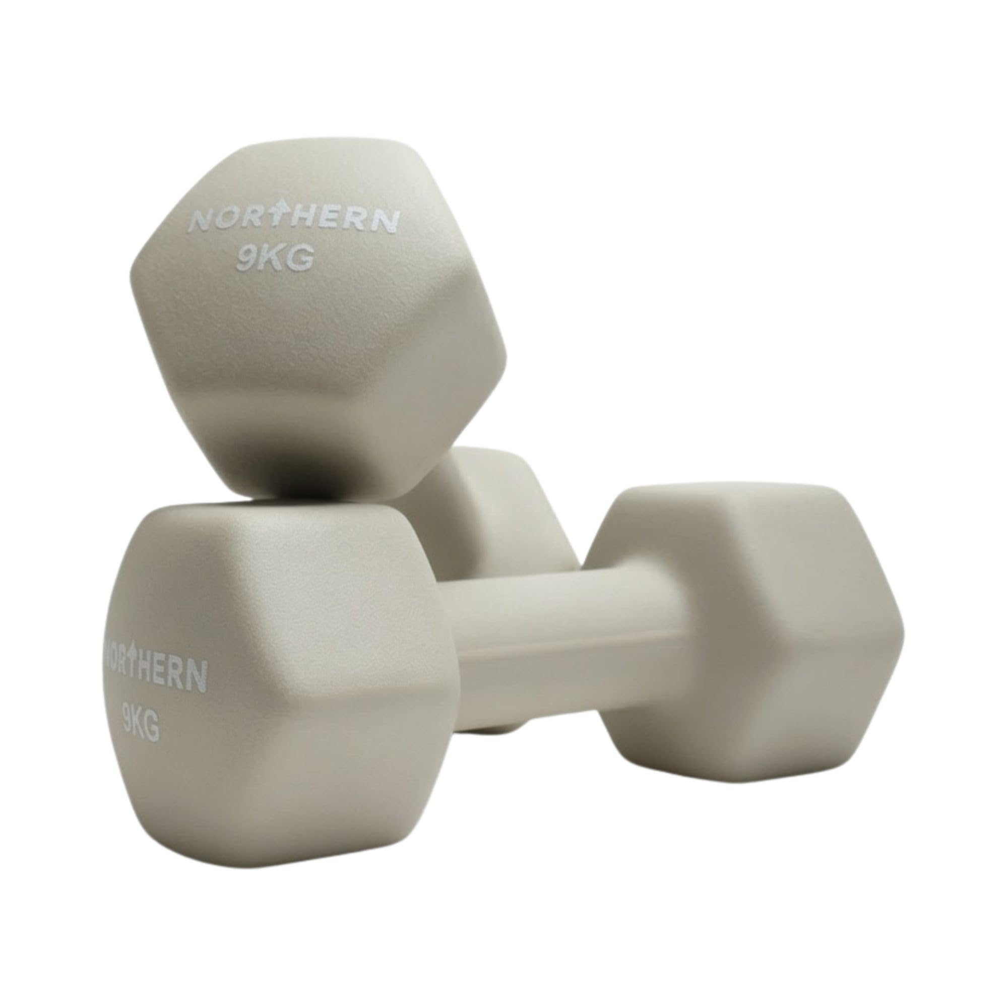 Northern Natural Stone Neoprene Hex Dumbbells Pair, 1kg–8kg Hand Weights for Home Gym Strength Training, Non-Slip Hexagonal Dumbbells for Fitness, Aerobics, Yoga & Toning (9kg x 2) — image 1